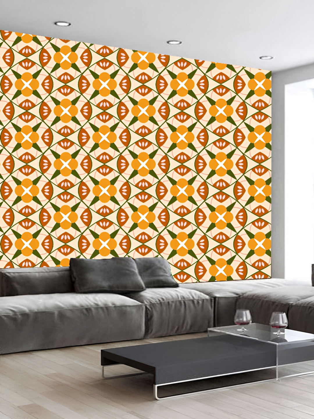 

KSHIRSA Beige & Brown Abstract Printed Self-Adhesive 3D Wallpaper