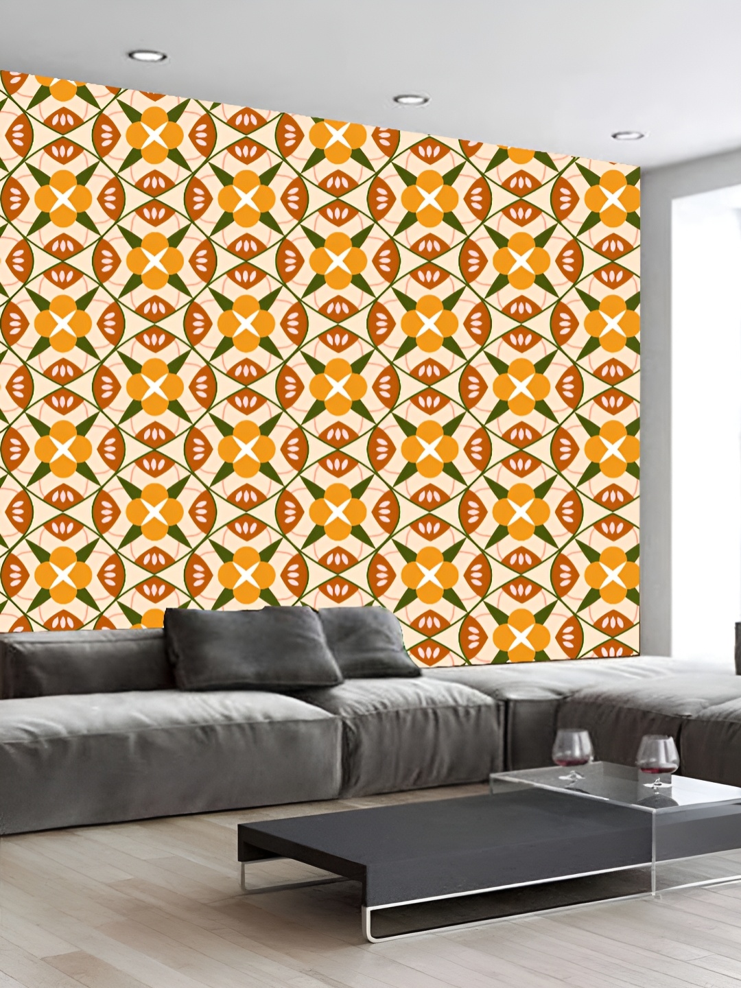 

KSHIRSA Beige & Brown Abstract Printed Self-Adhesive 3D Wallpaper