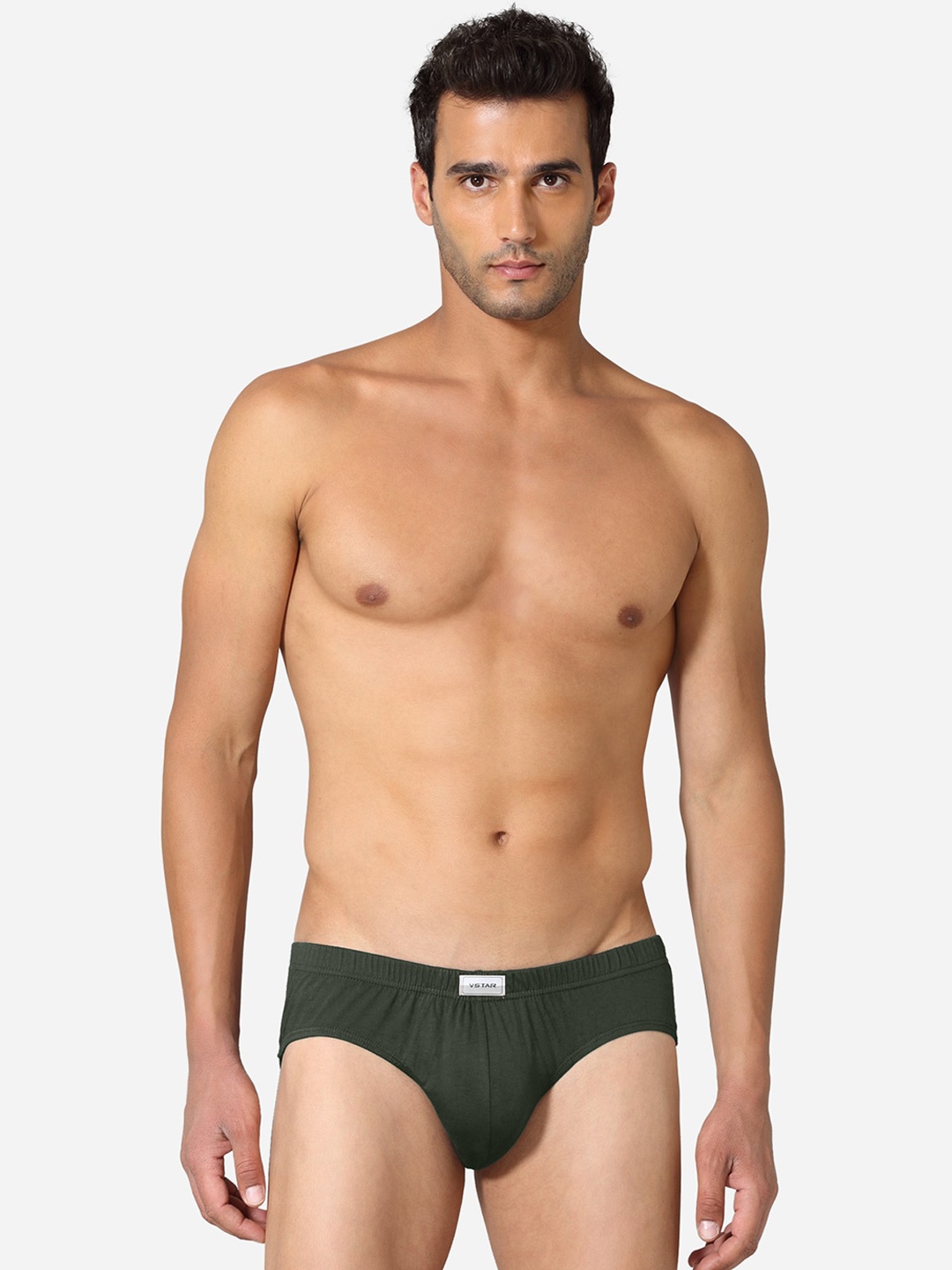 

VStar Pack Of 2 Combed Cotton Basic Briefs ACE NEO-2PCS-PEAT-Peat, Green