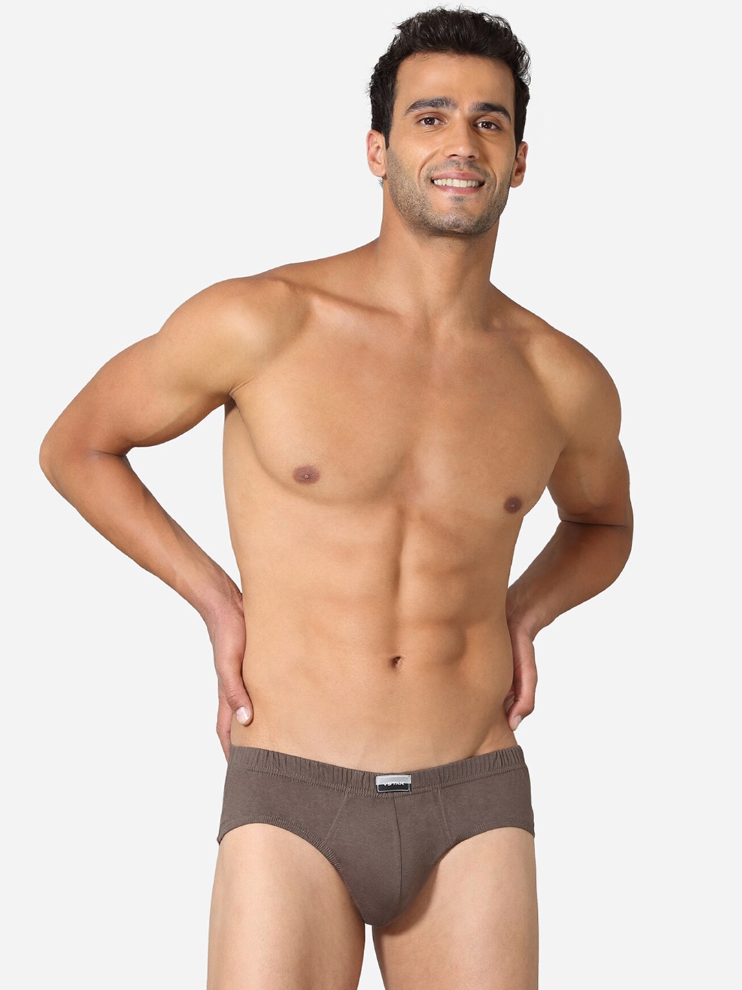 

VStar Pack Of 2 Combed Cotton Basic Briefs ACE NEO-2PCS-BELUGA-Beluga, Brown