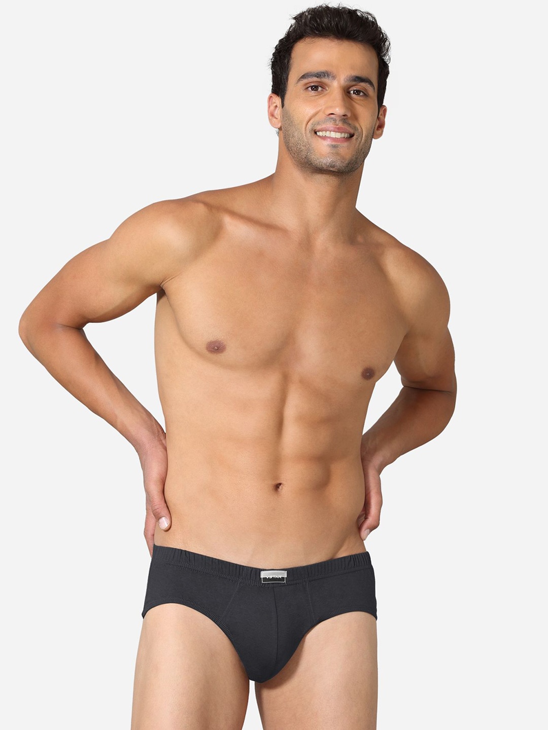 

VStar Solid Pack Of 2 Basic Briefs ACE NEO-2PCS-GRAPHITE, Black