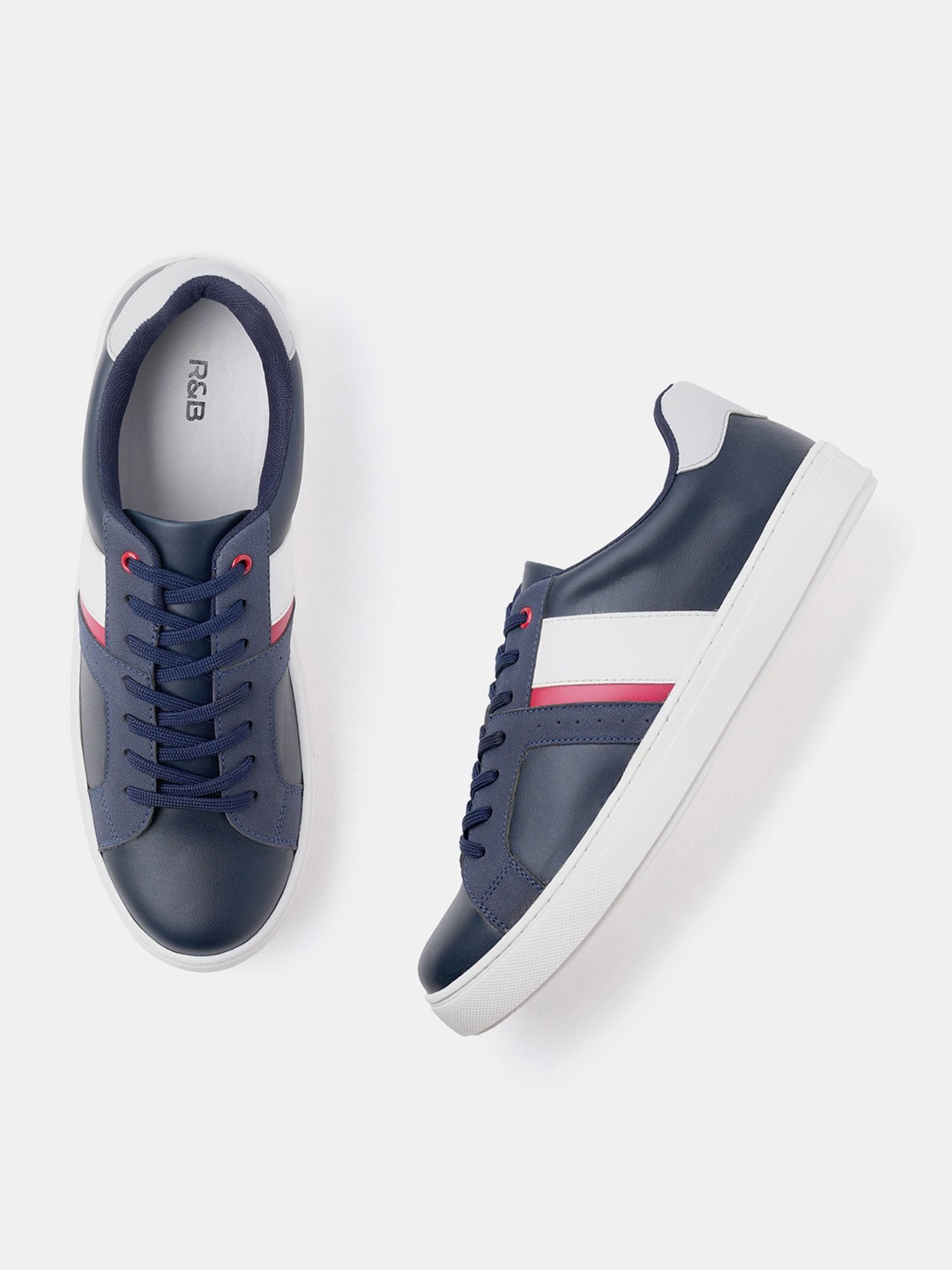 

R&B Men Colourblocked PU Slip-On Sneakers, Blue