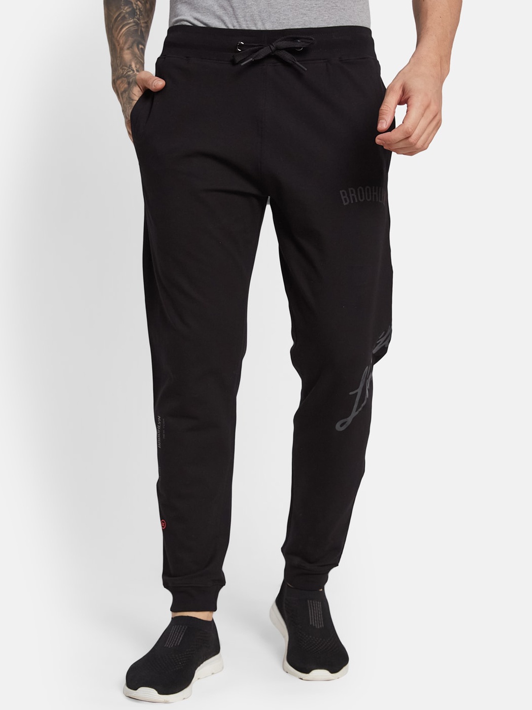 

Octave Men Solid Cotton Joggers, Black
