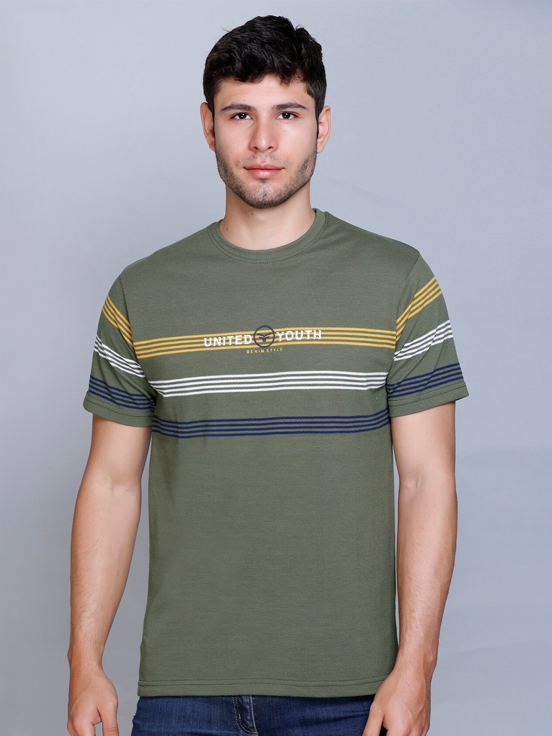 

Fort Collins Striped Cotton T-shirt, Green