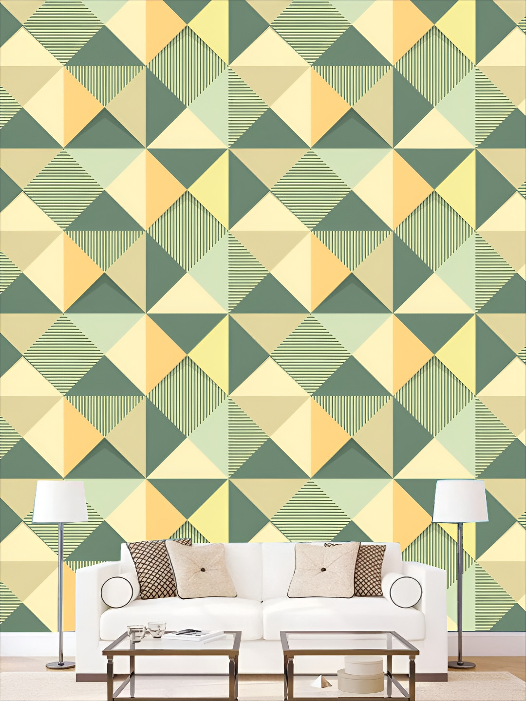

KSHIRSA Green & Yellow Printed Self-Adhesive 3D Wallpaper