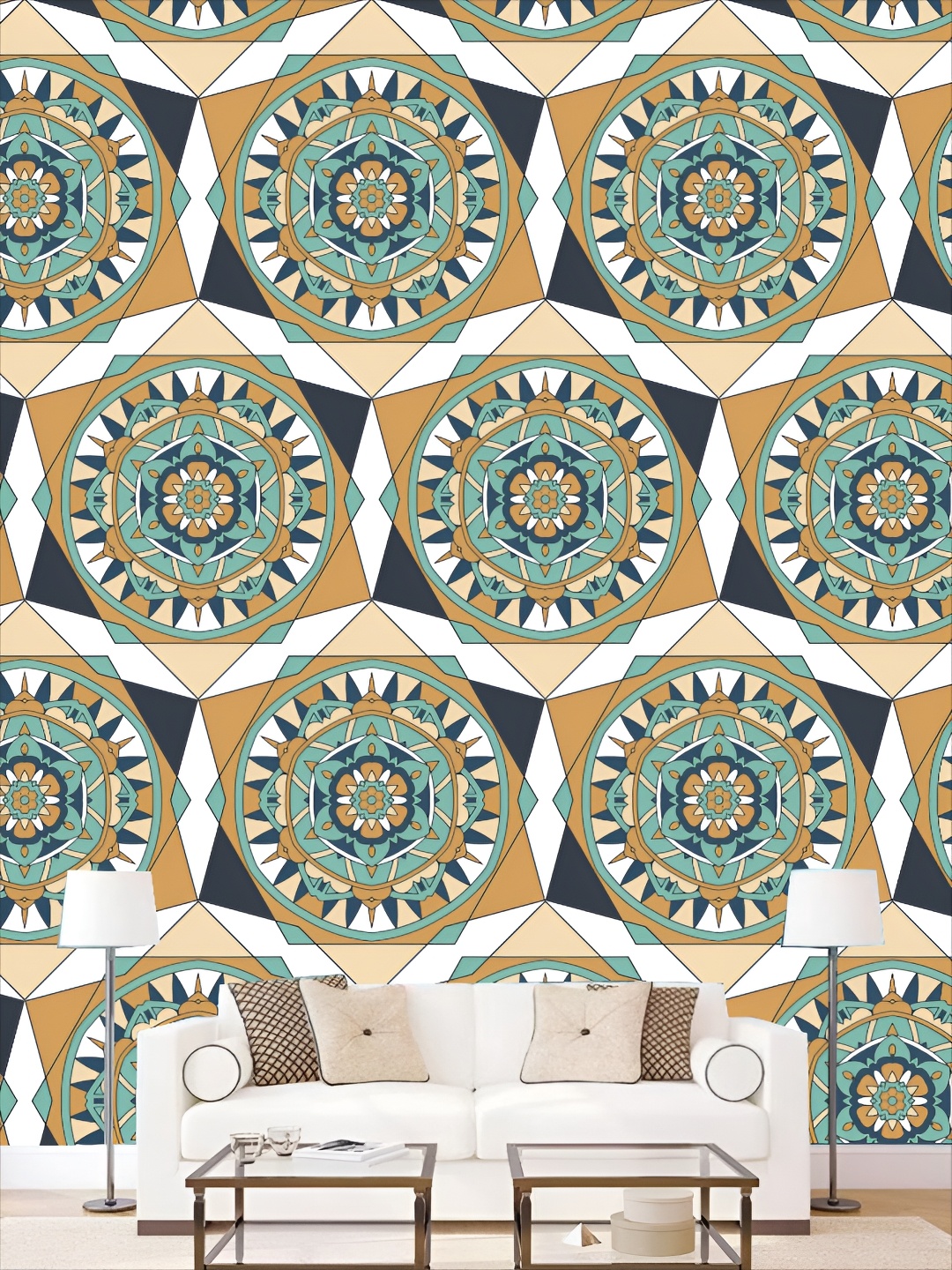 

KSHIRSA Blue & Brown Printed Self-Adhesive 3D Wallpaper