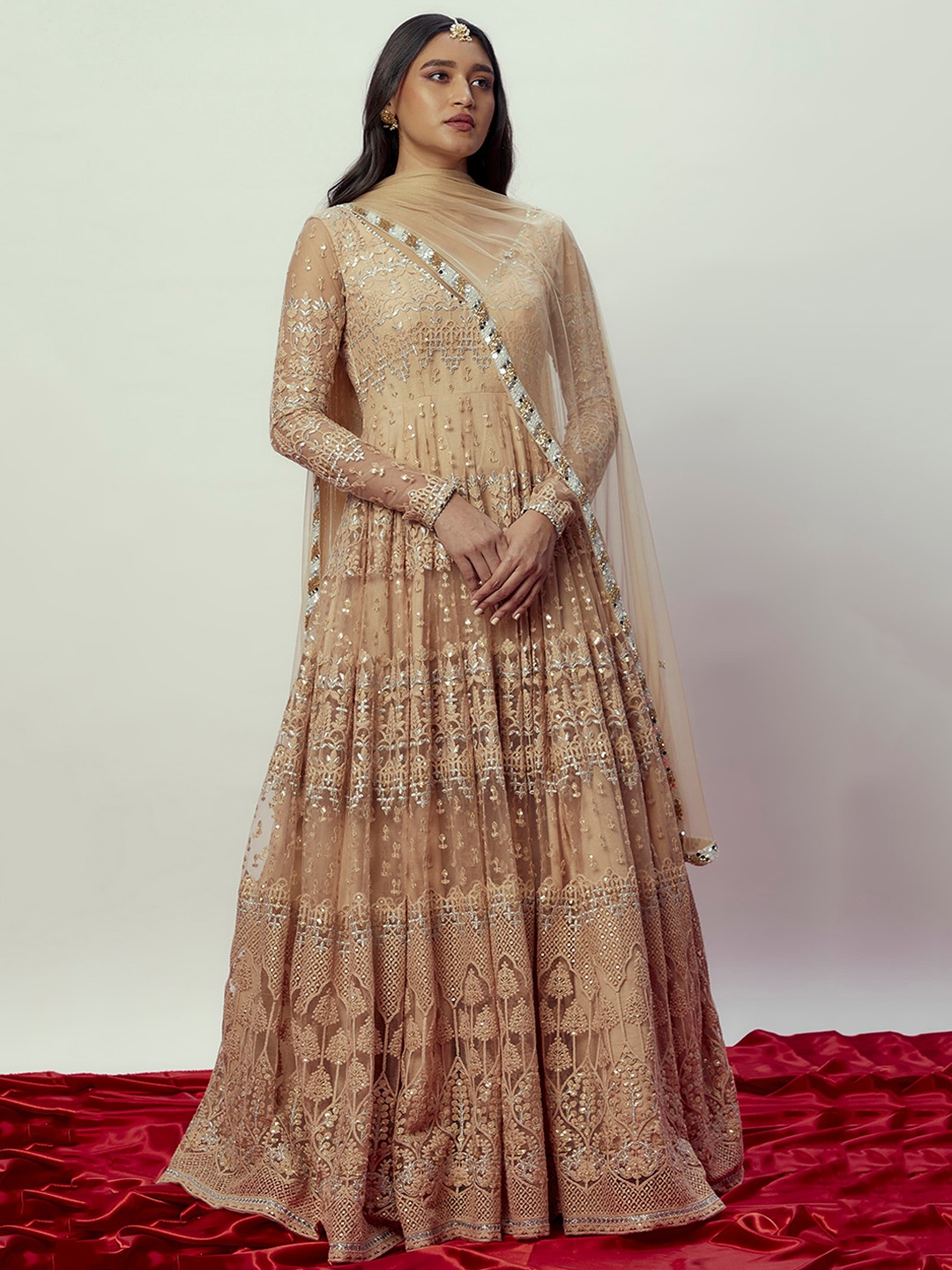 

Renee Label Women Embroidered Ethnic Dress, Gold