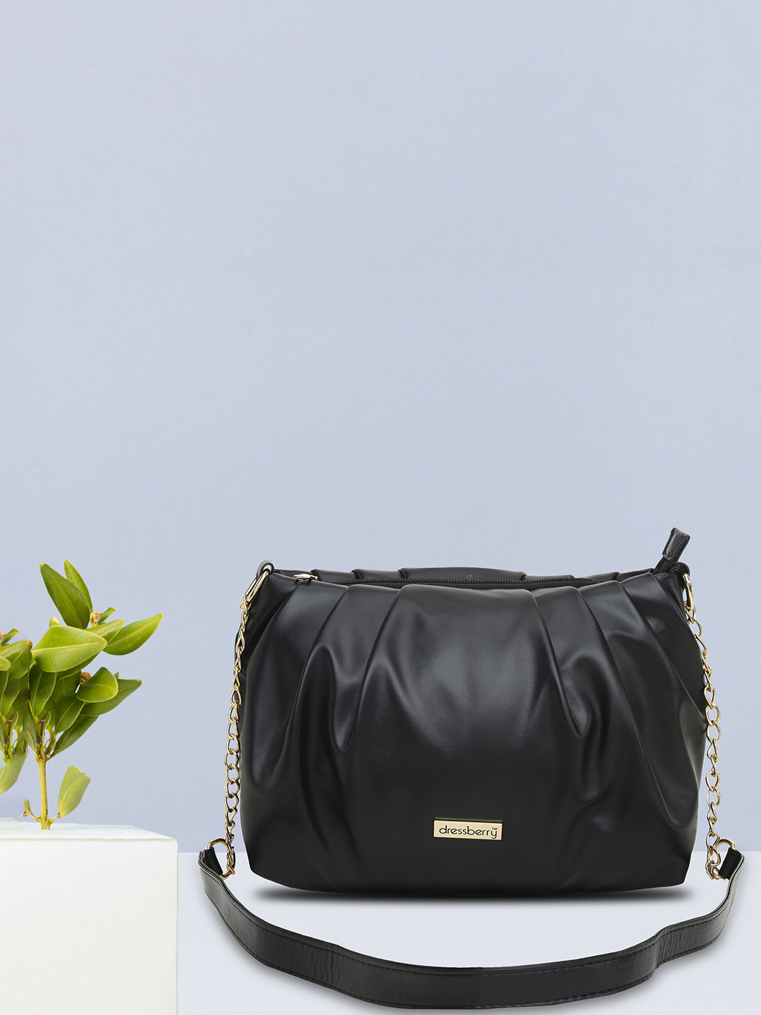 

DressBerry Black Structured Sling Bag