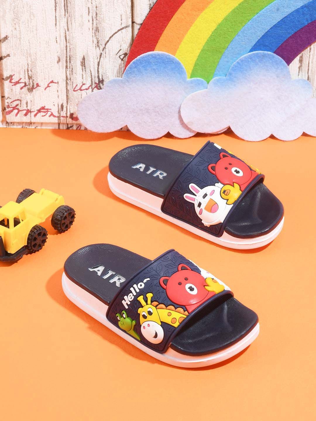 

KATS Kids Self Design Sliders, Navy blue