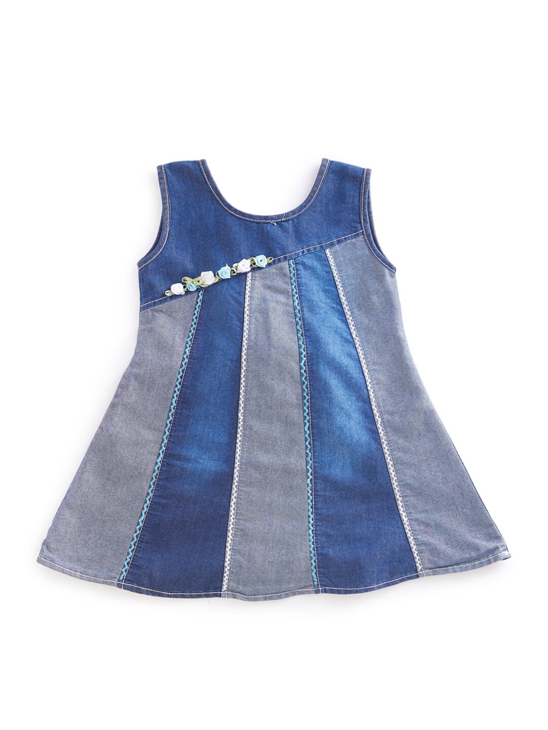

BAESD Girls Denim A-Line Dress, Blue