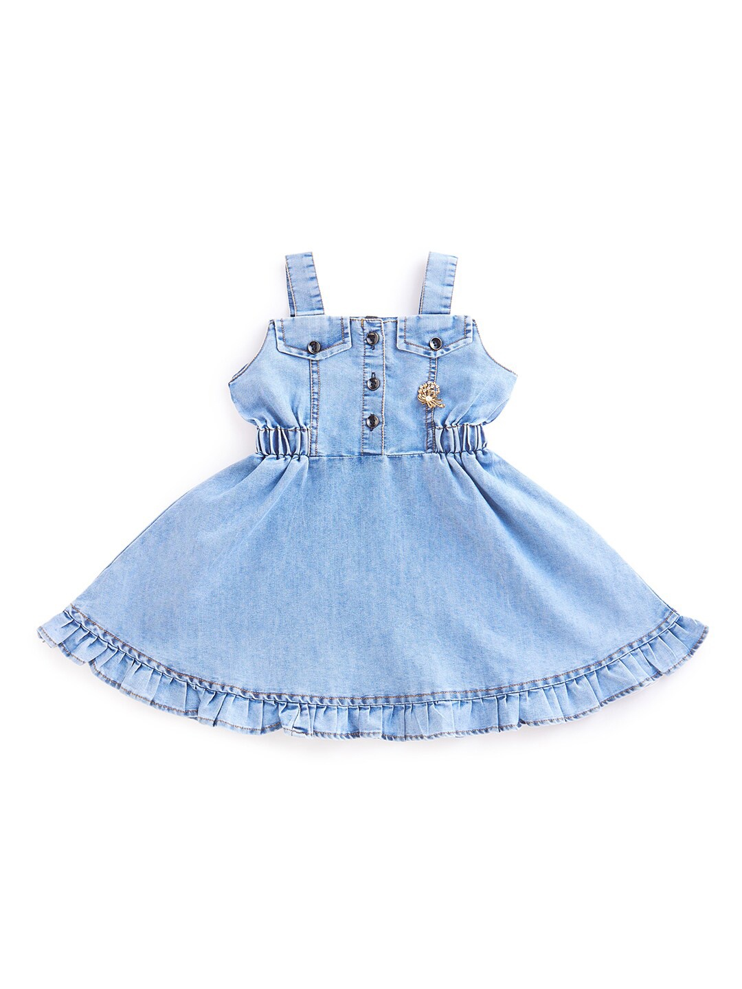 

BAESD Girls Denim Fit & Flare Dress, Blue