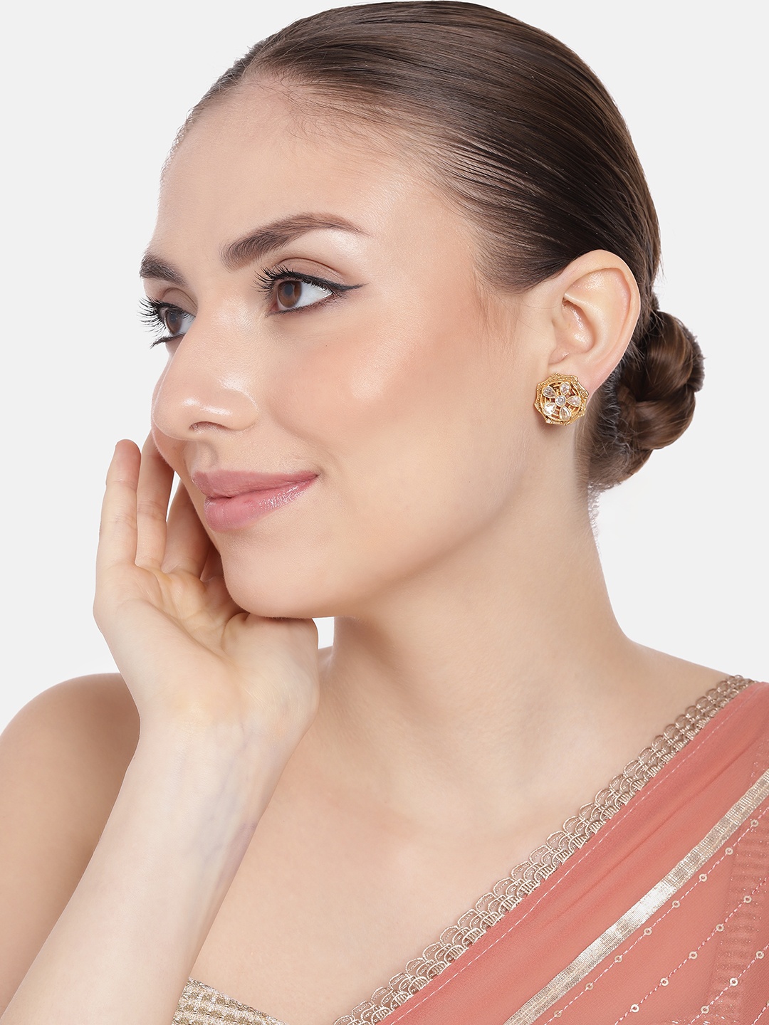 

Estele Gold-Plated Floral Crystals Studs