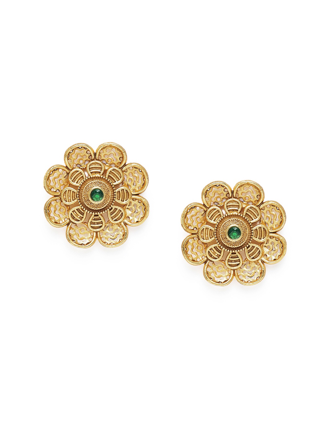 

Estele Gold-Plated Floral Crystal Studs