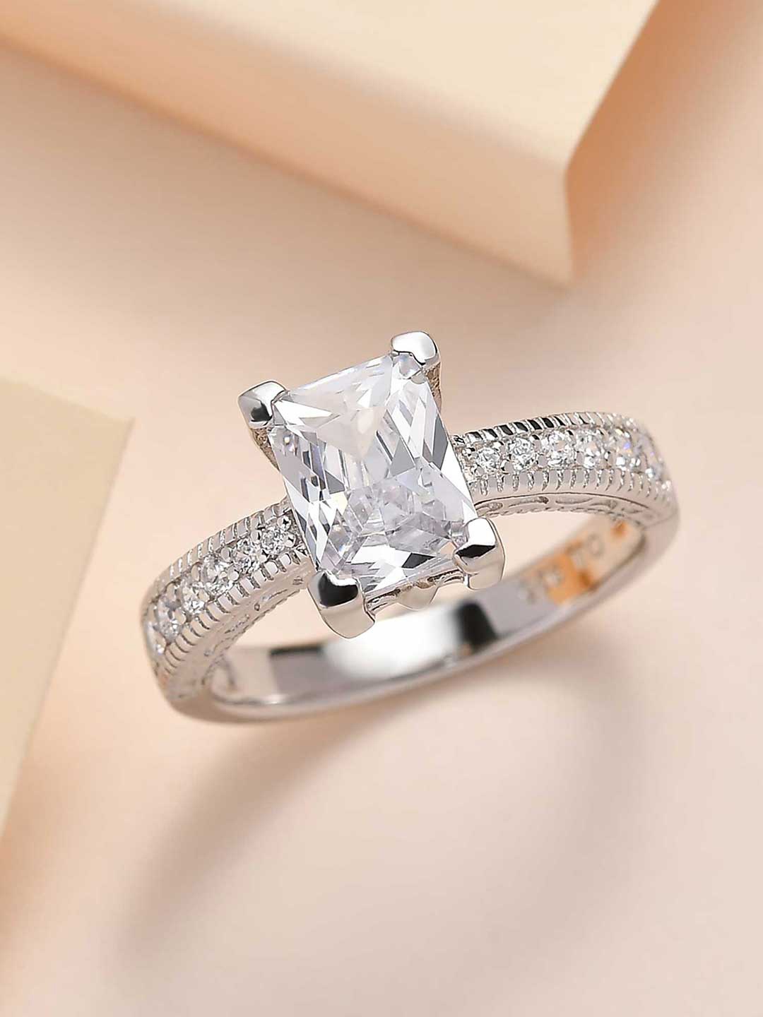 

Ornate Jewels 925 Sterling Silver American Diamond Ring