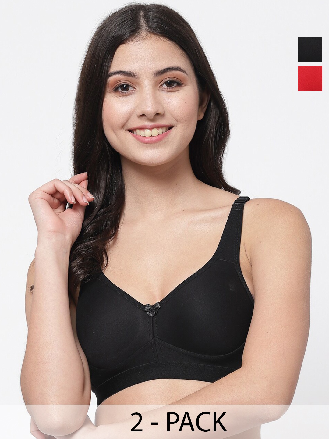 

College Girl Pack Of 2 Lightly Padded Everyday Bra With All Day Comfort, Black