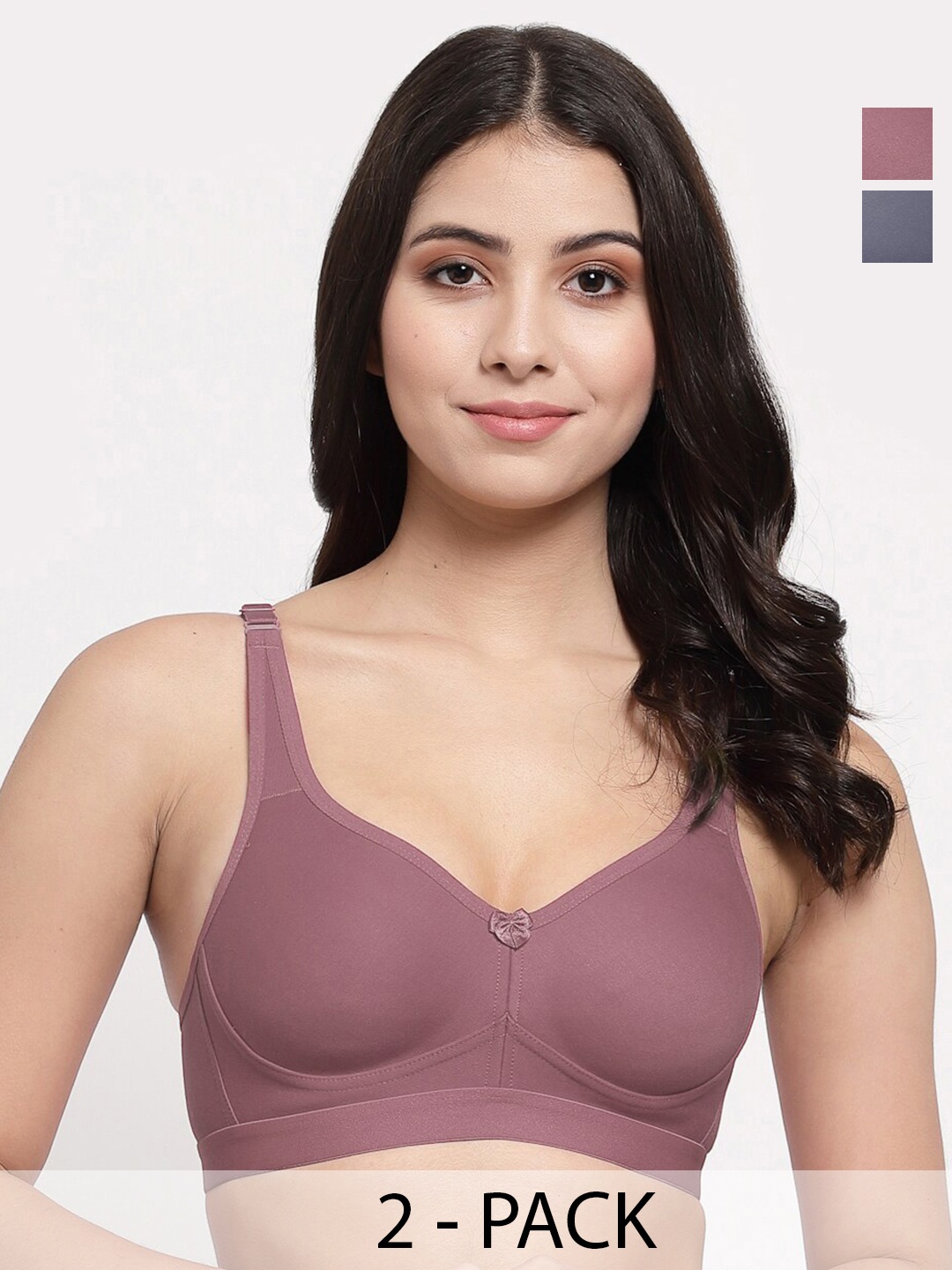 

College Girl Pack of 2 Full Coverage Lightly Padded Minimizer Bra-All Day Comfort, Grey