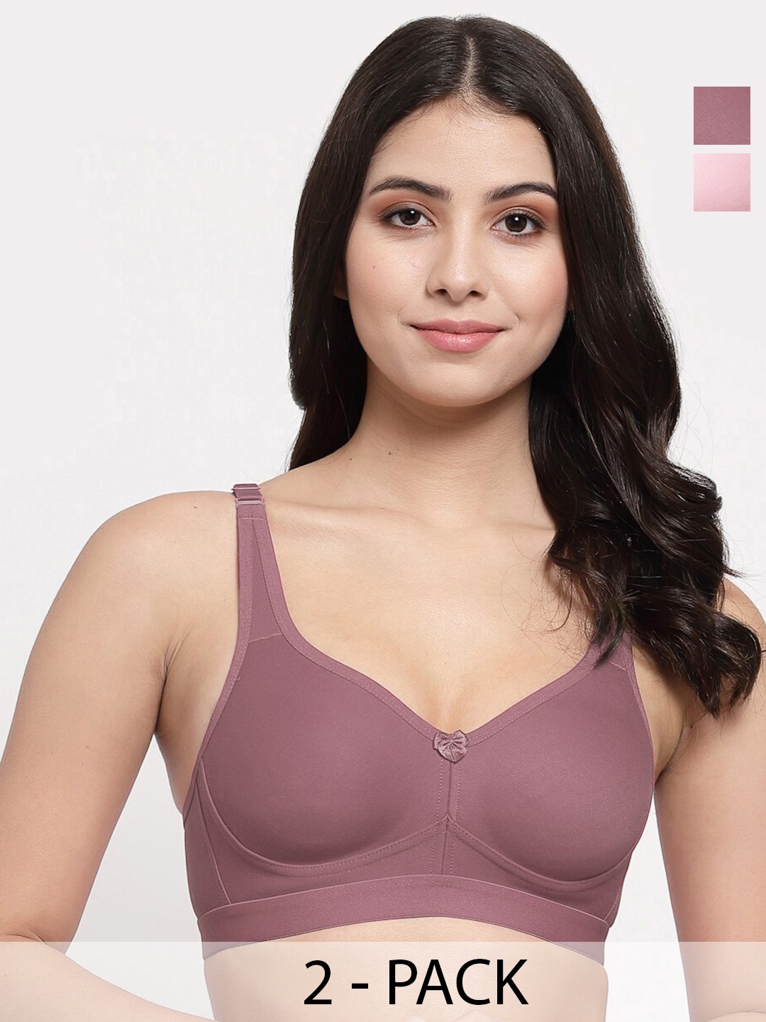 

College Girl Pack Of 2 Full Coverage Lightly Padded Minimizer Bra-All Day Comfort, Pink