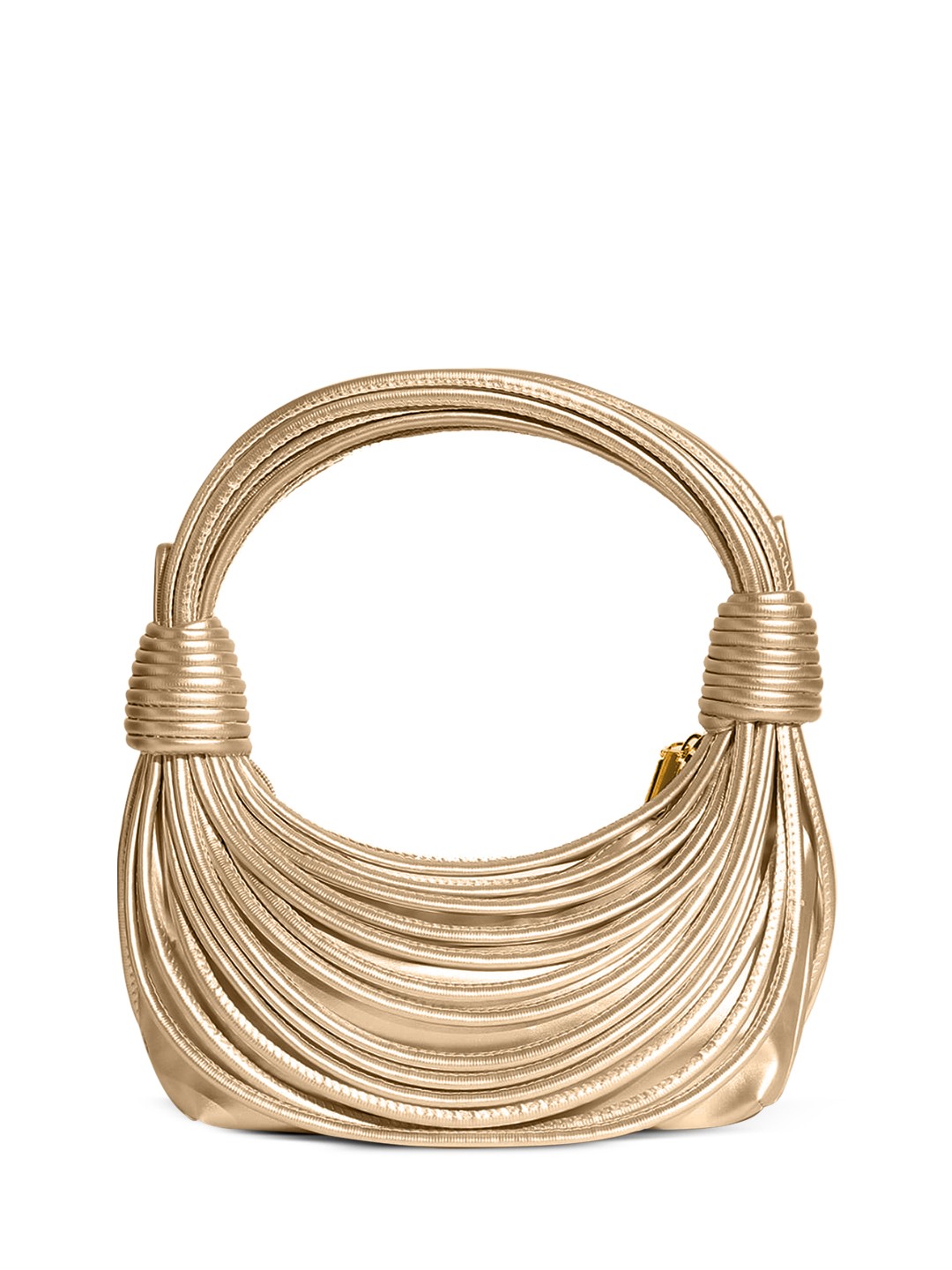 

INKMILAN PU Self Design Half Moon Handheld Bag with Tasselled, Gold