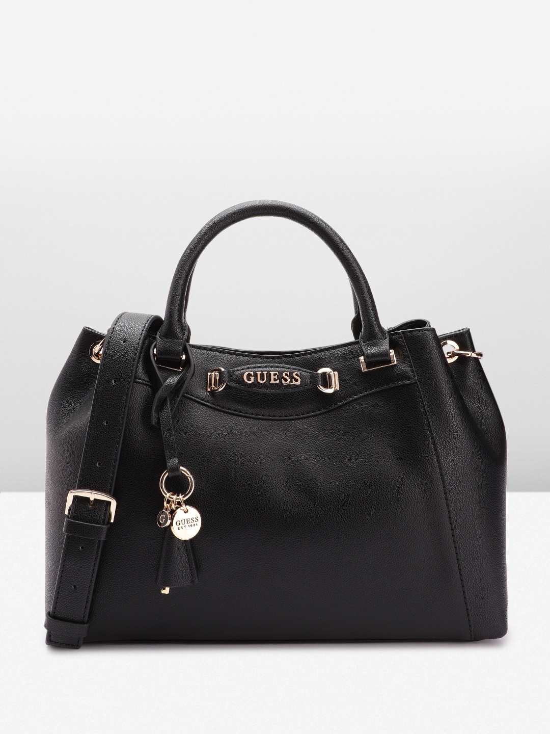 

GUESS Structured Handheld Bag, Black