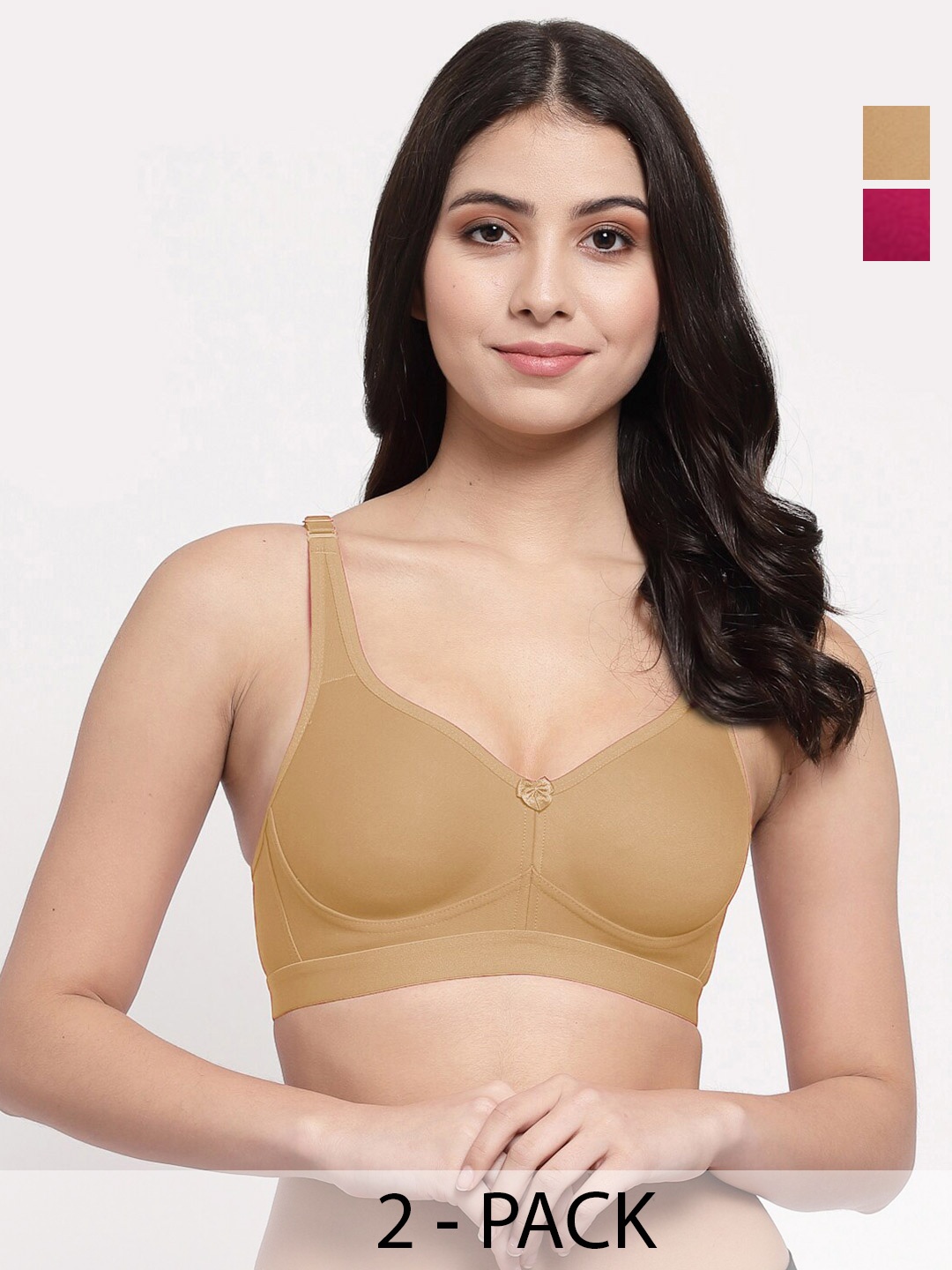 

College Girl Pack Of 2 Lightly Padded Everyday Bra With All Day Comfort, Beige