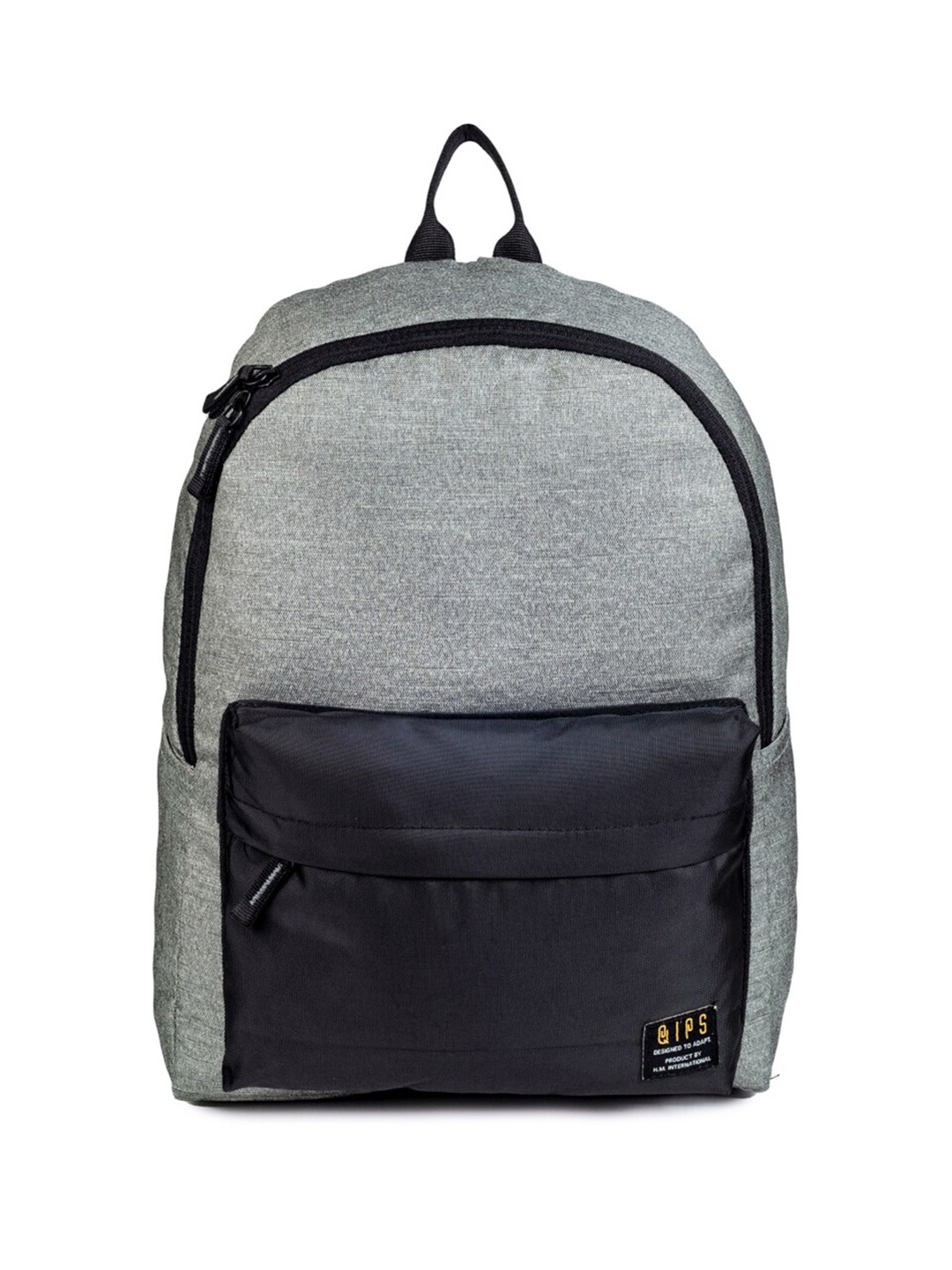 

QIPS Unisex 15 Inch Contrast Detail Large Backpack, Grey melange