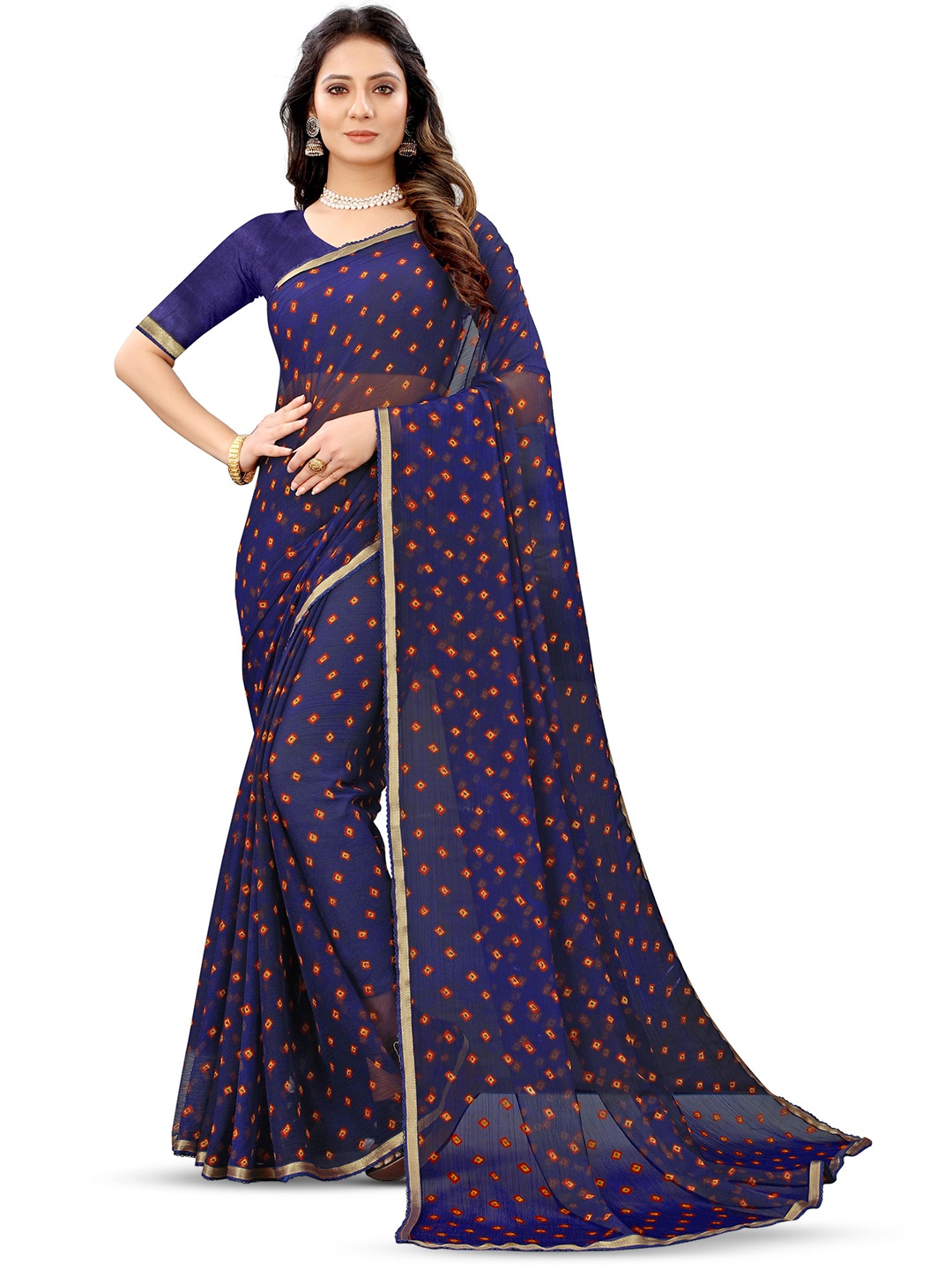 

KALINI Pure Chiffon Jamdani Saree, Green