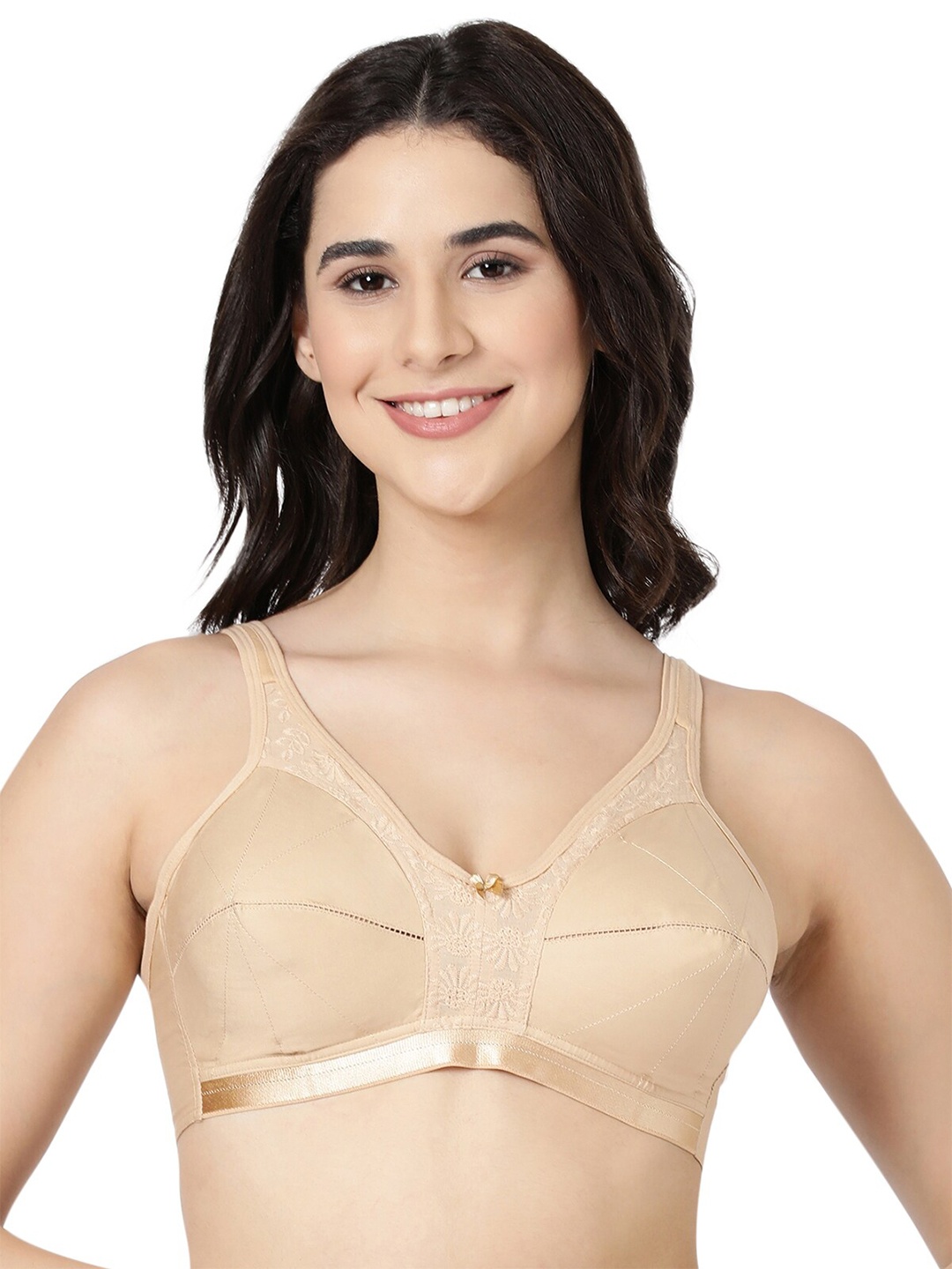 

BLOSSOM Plus Size Full Support Double Layered Everyday Bra, Beige
