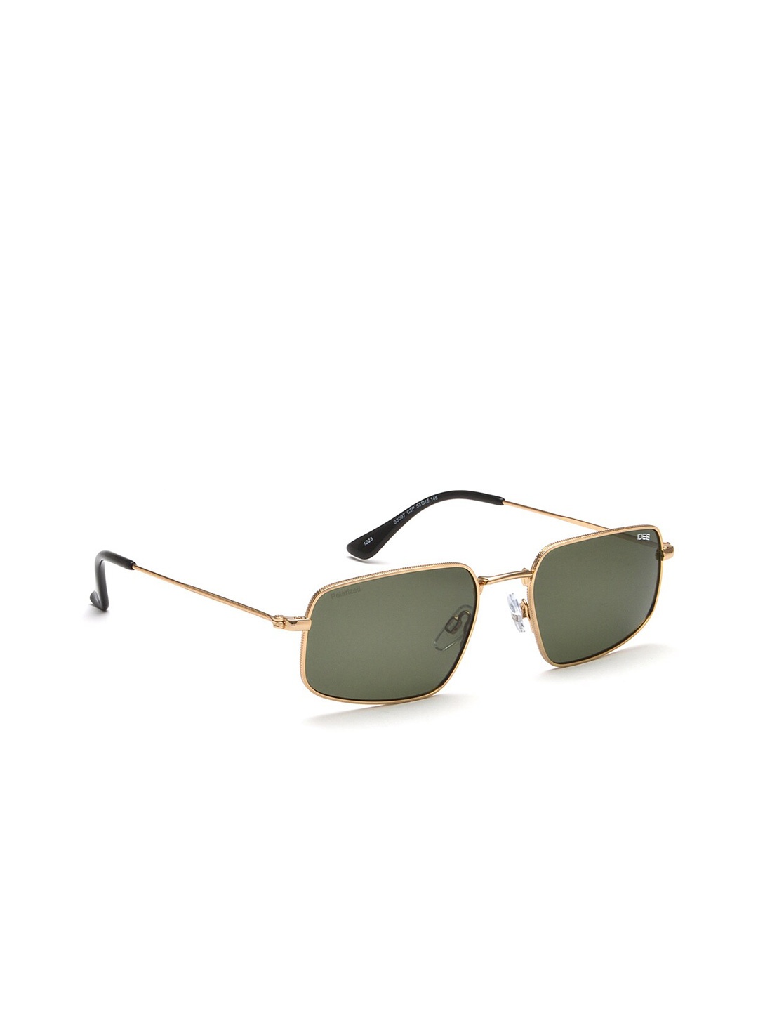 

IDEE Men Rectangle Sunglasses with Polarised and UV Protected Lens IDS3097C2PSG, Green