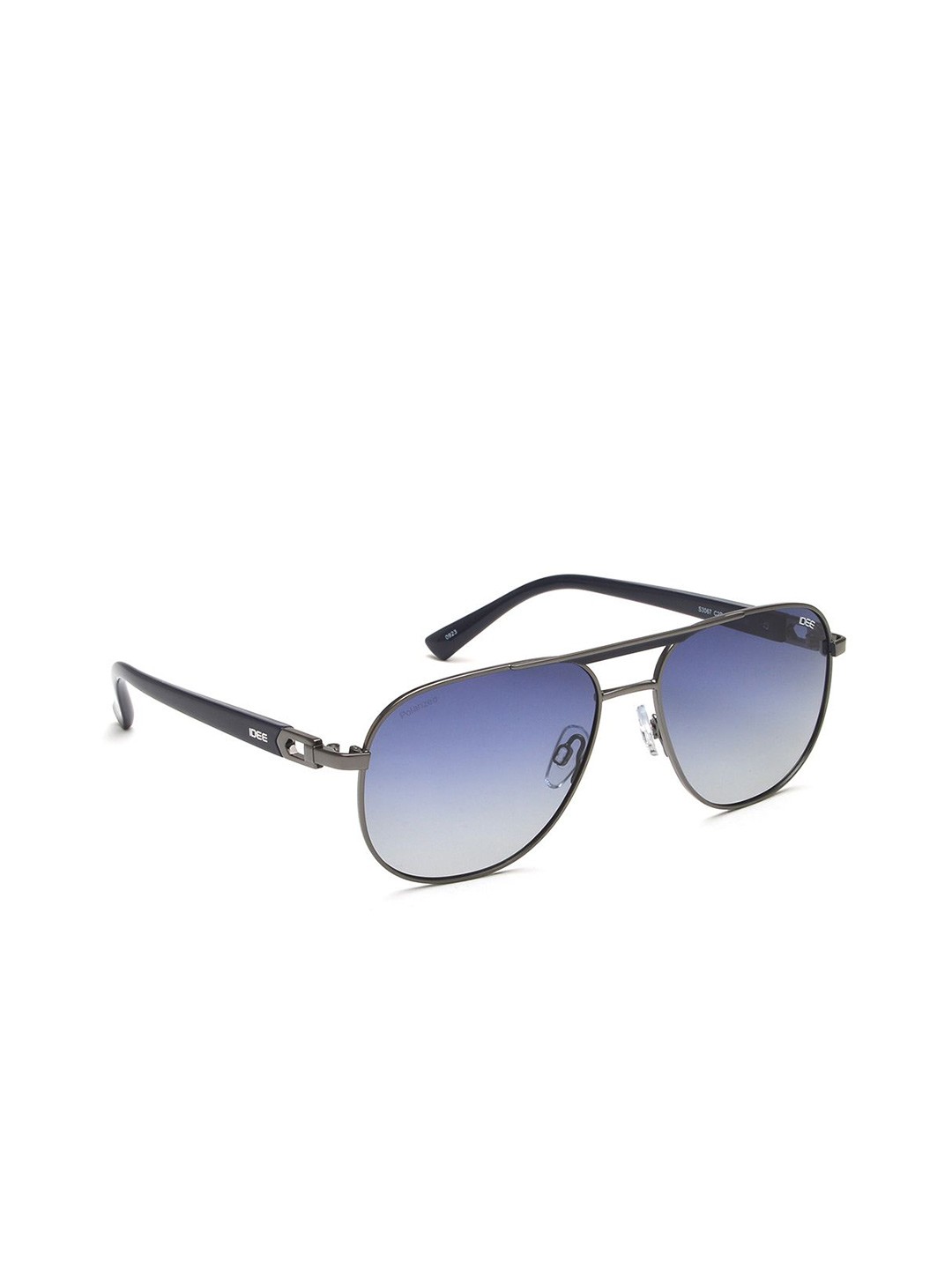 

IDEE Men Aviator Sunglasses with Polarised and UV Protected Lens IDS3067C2PSG, Blue