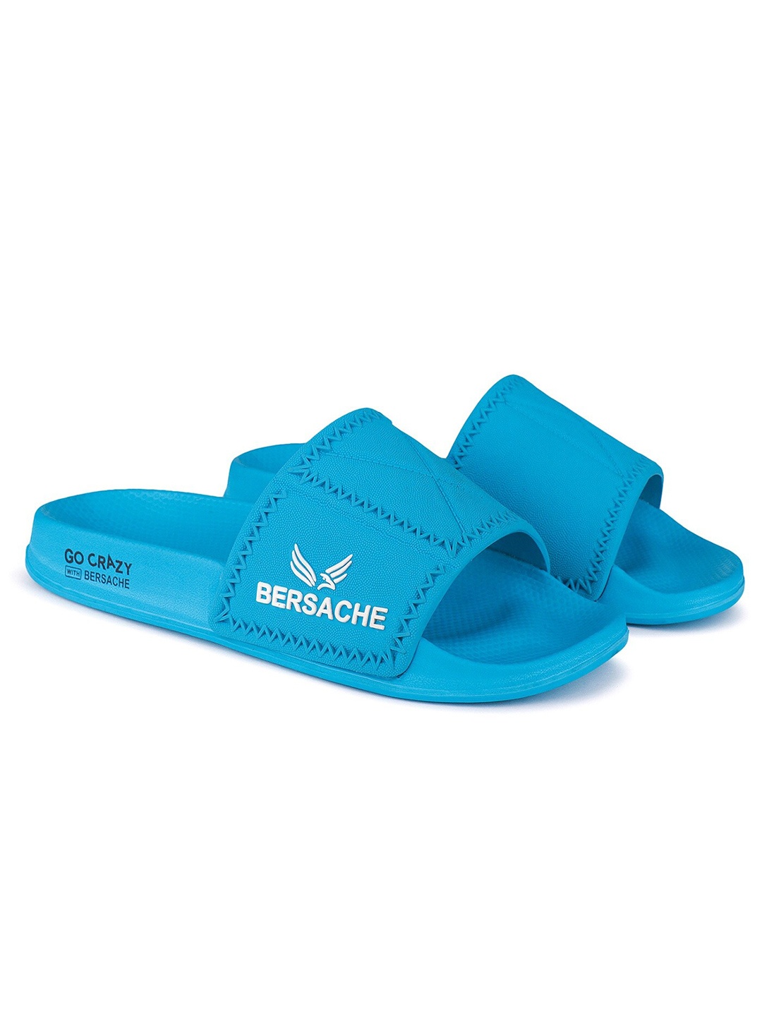 

BERSACHE Men Printed Lightweight Sliders, Blue