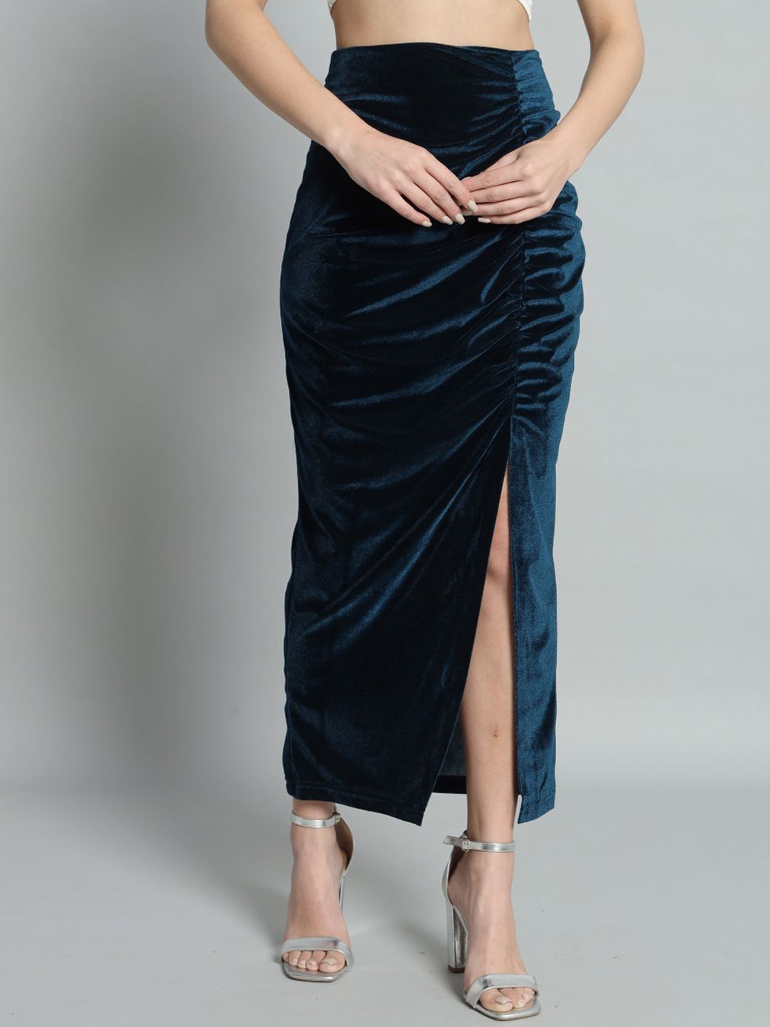 

VAARARO Women Pencil Midi Skirt, Blue