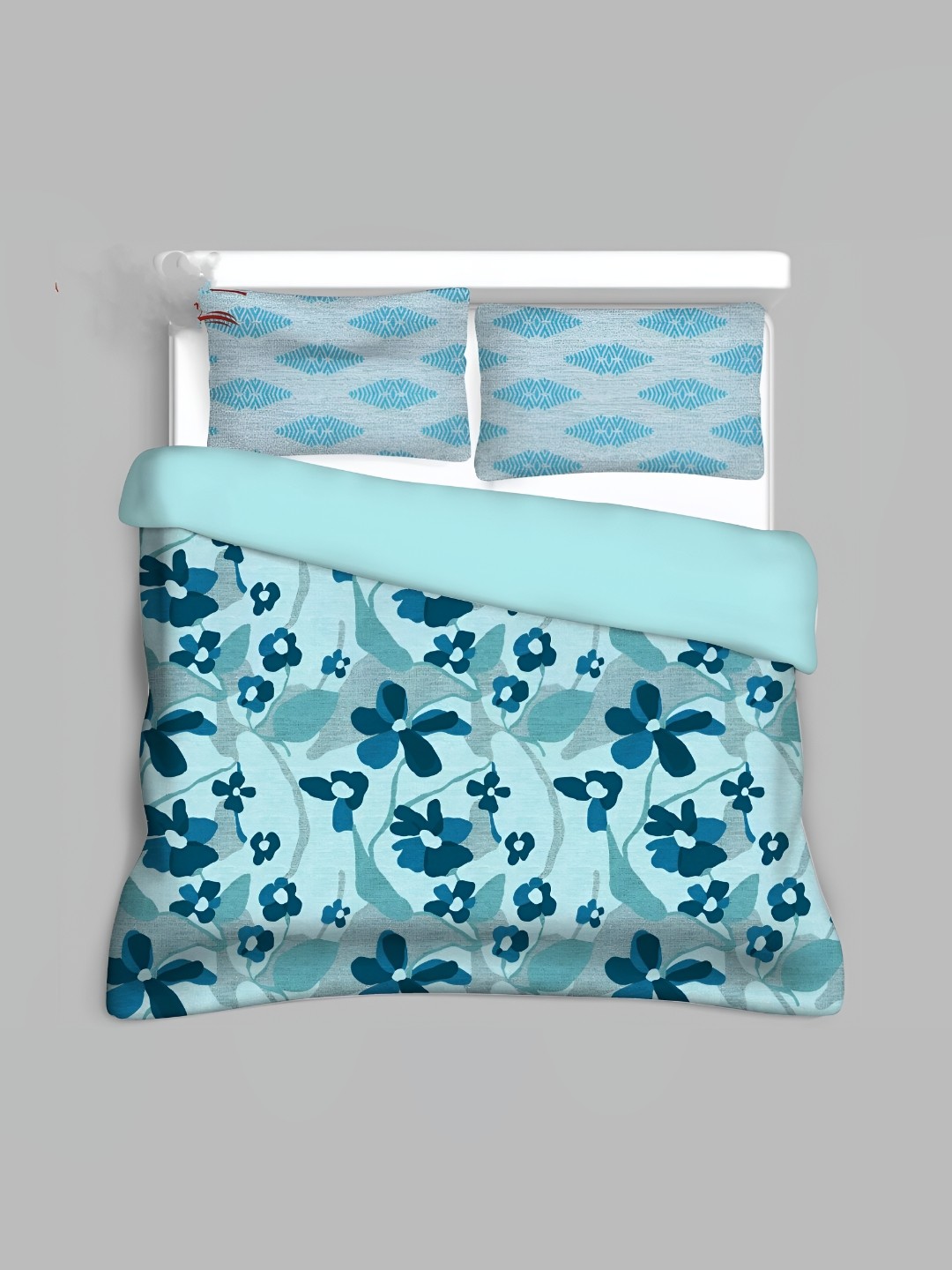 

Signature Blue 210 TC Queen Bedsheet with 2 Pillow Covers