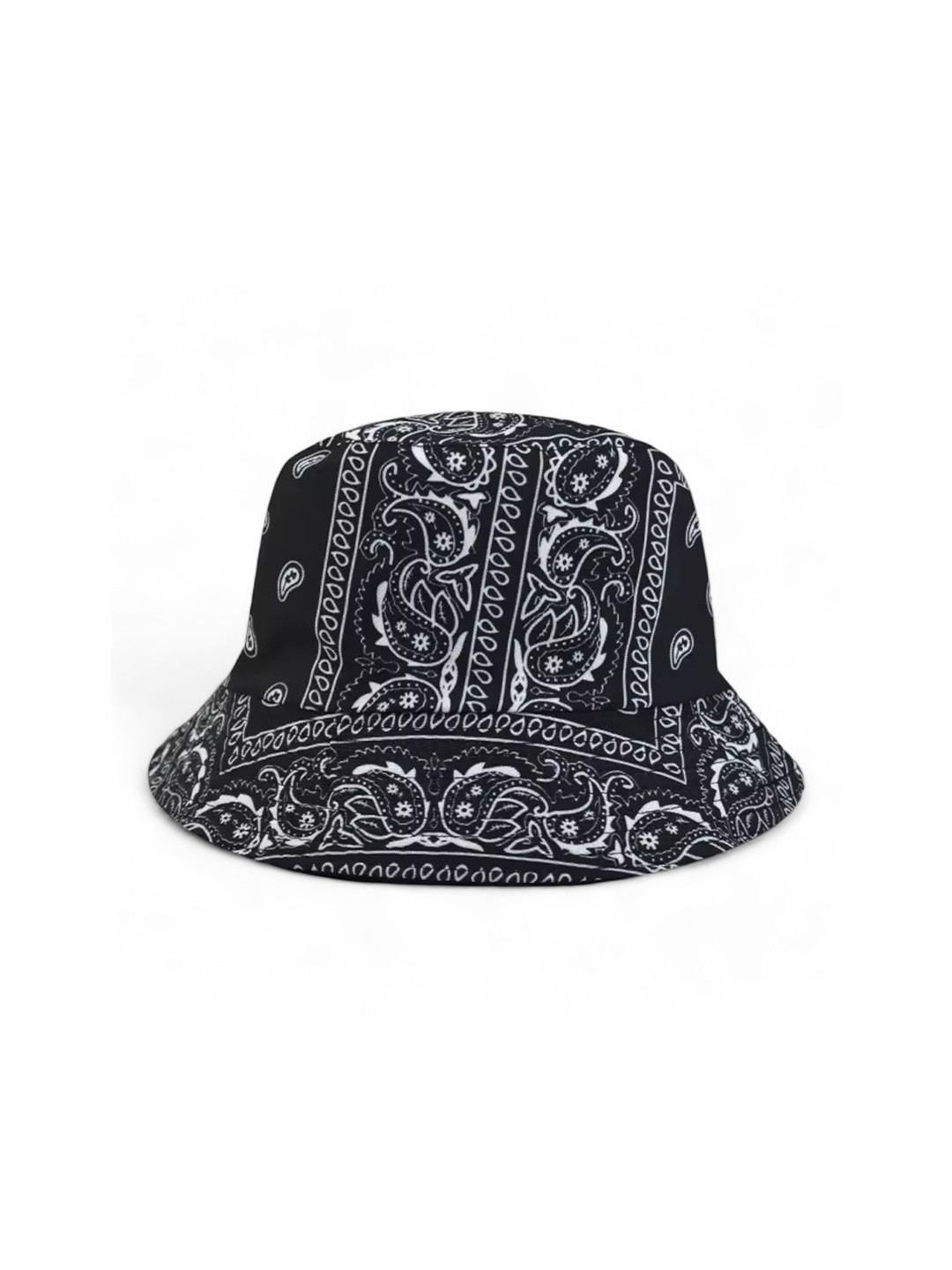

CHOKORE Unisex Paisley Printed Cotton Reversible Bucket Hat, Black