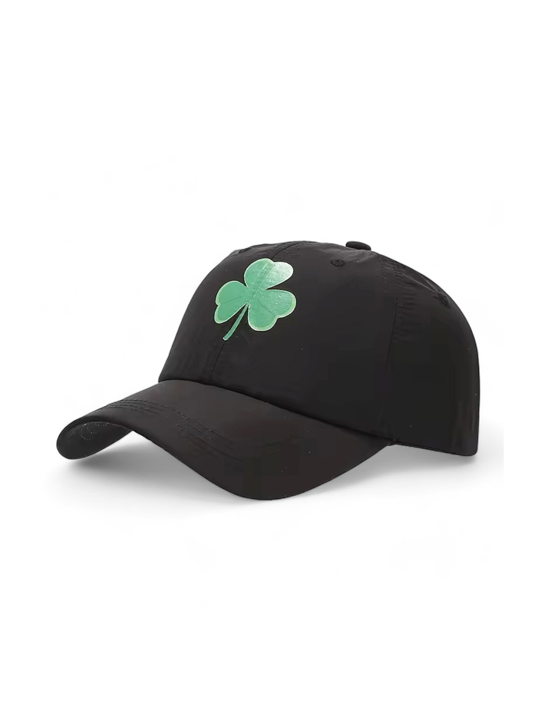 

CHOKORE Unisex Three-Leaf Clover Printed Cotton Baseball Cap, Black