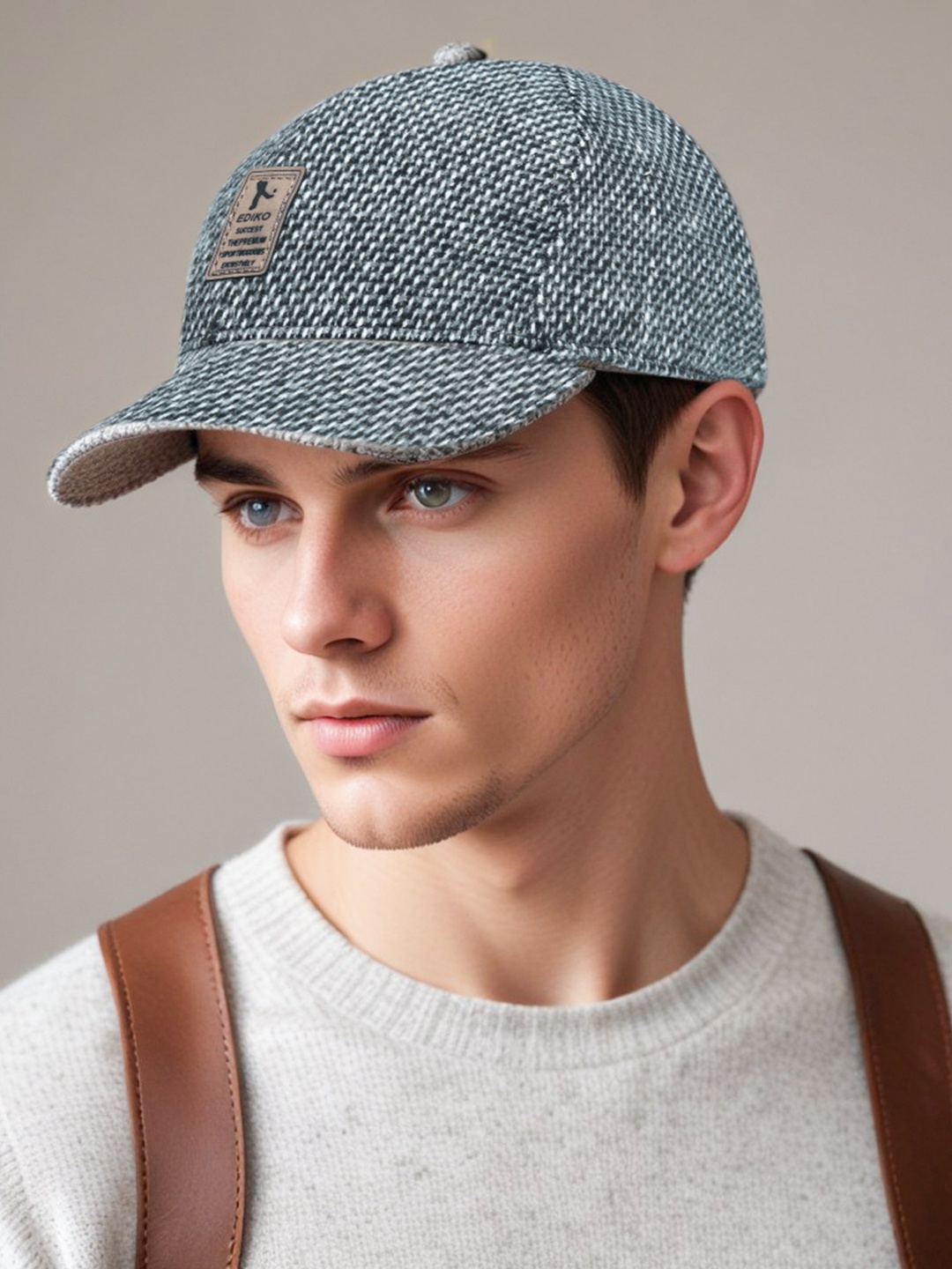 

CHOKORE Unisex Self Design Cotton Baseball Cap, Grey