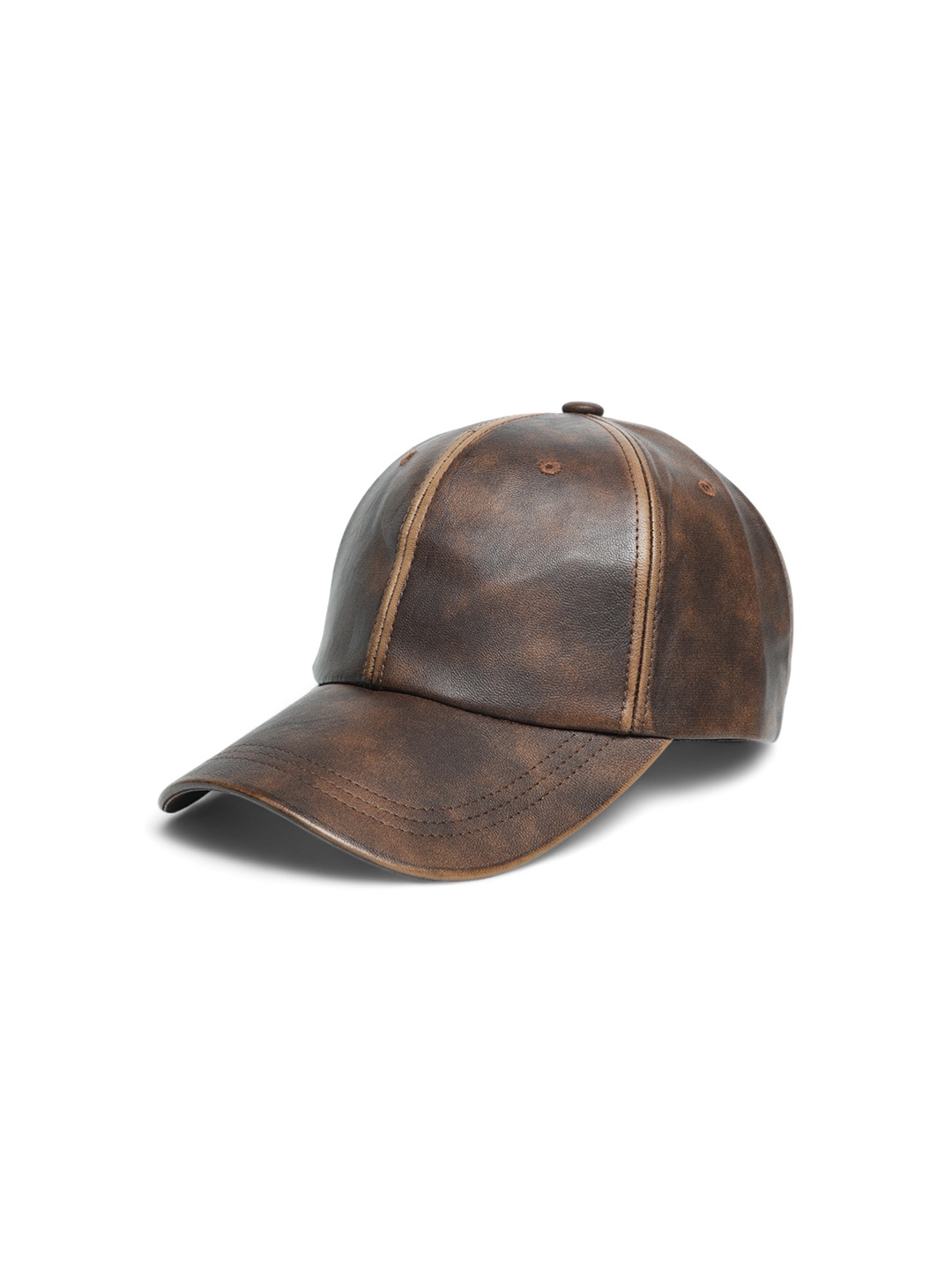 

CHOKORE Unisex Leather Baseball Cap, Brown
