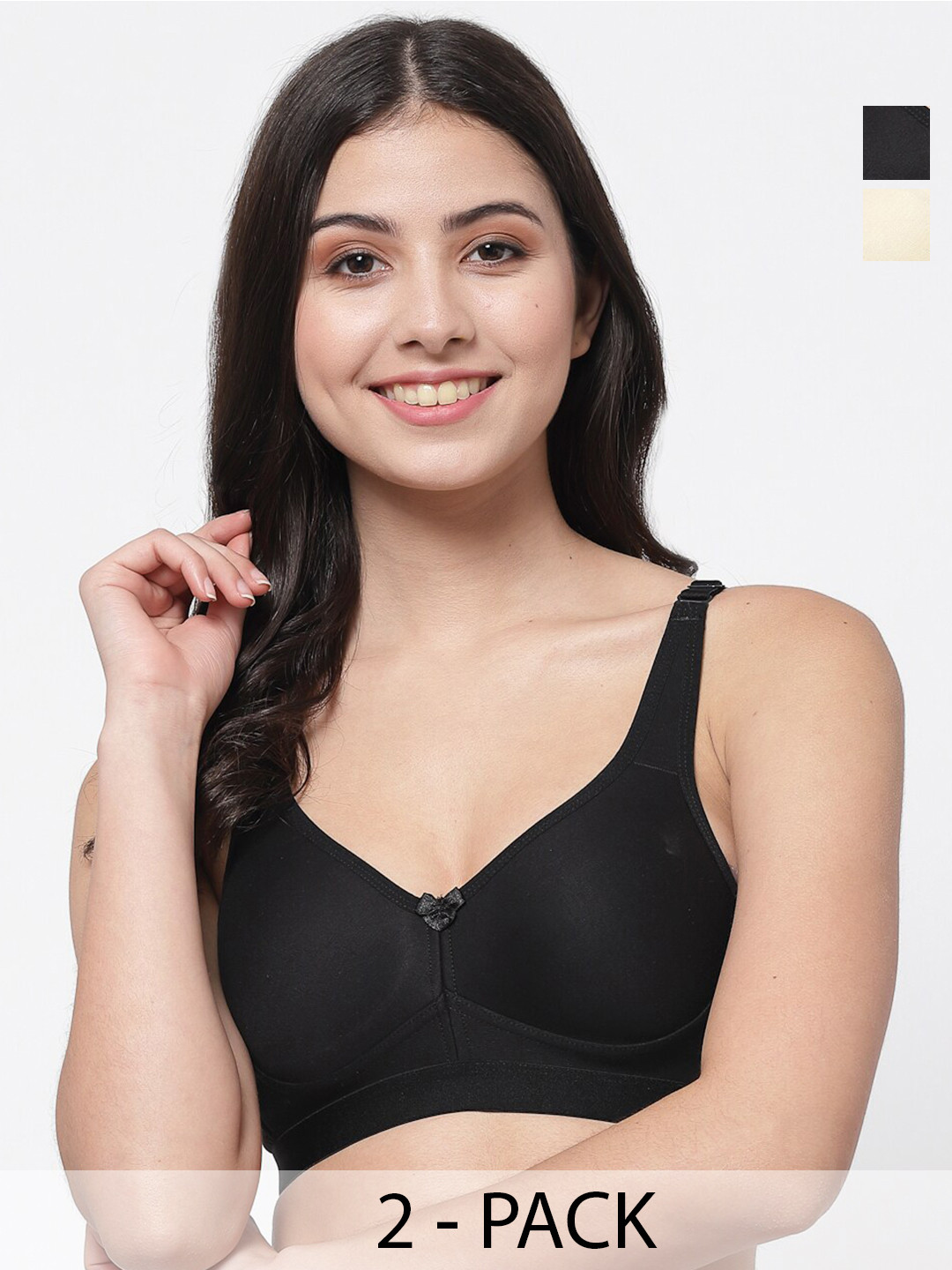 

College Girl Pack of 2 Full Coverage Lightly Padded Minimizer Bra With All Day Comfort, Beige