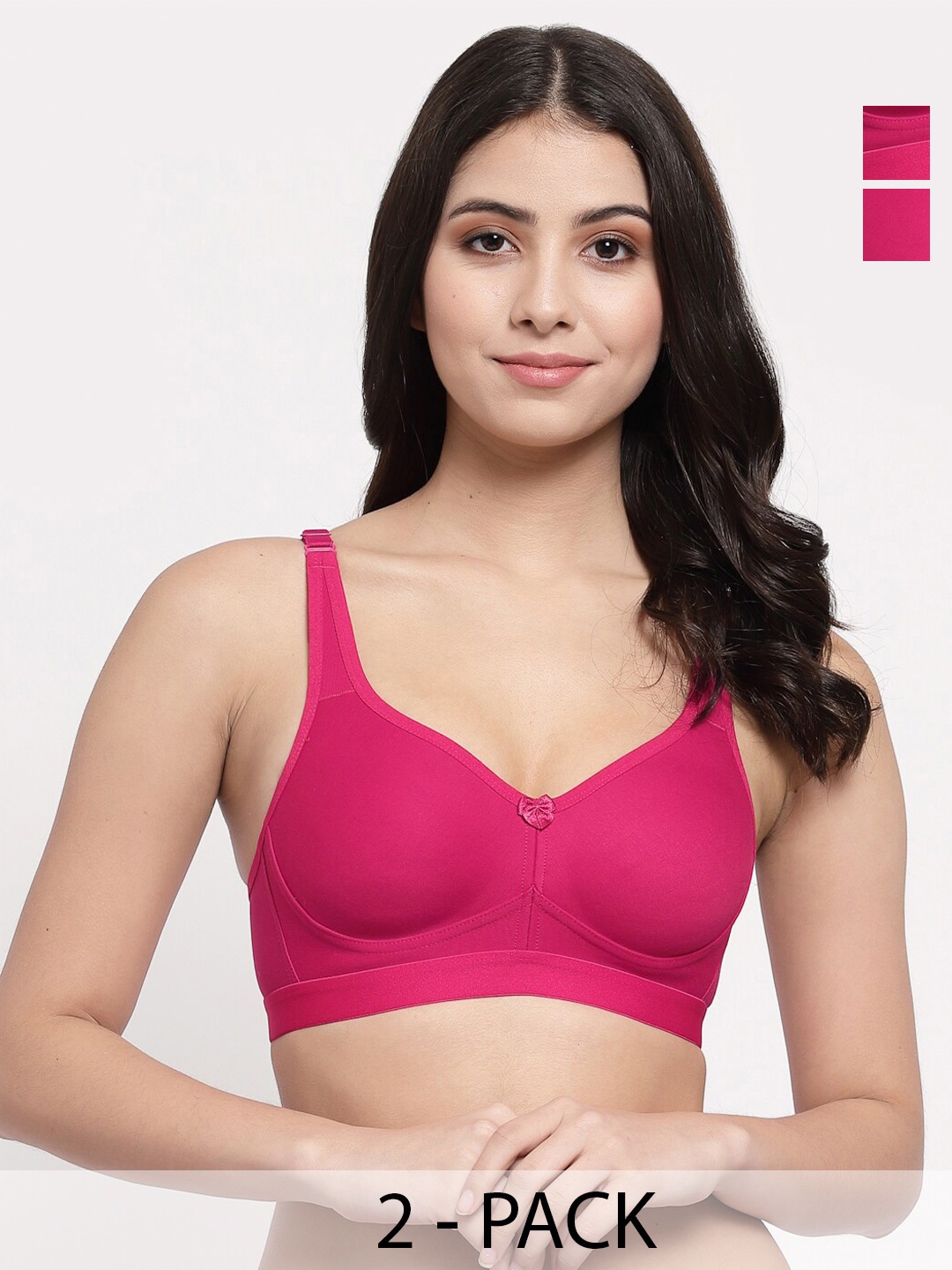

College Girl Women Pack of 2 Full Coverage Lightly Padded Minimizer Bra, Pink