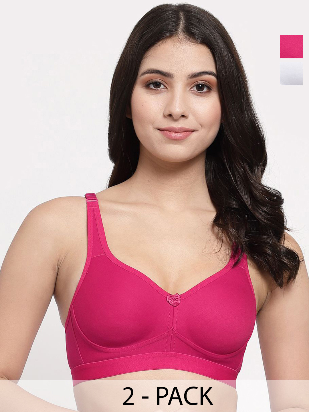 

College Girl Women Pack of 2 Full Coverage Lightly Padded Minimizer Bra, Pink