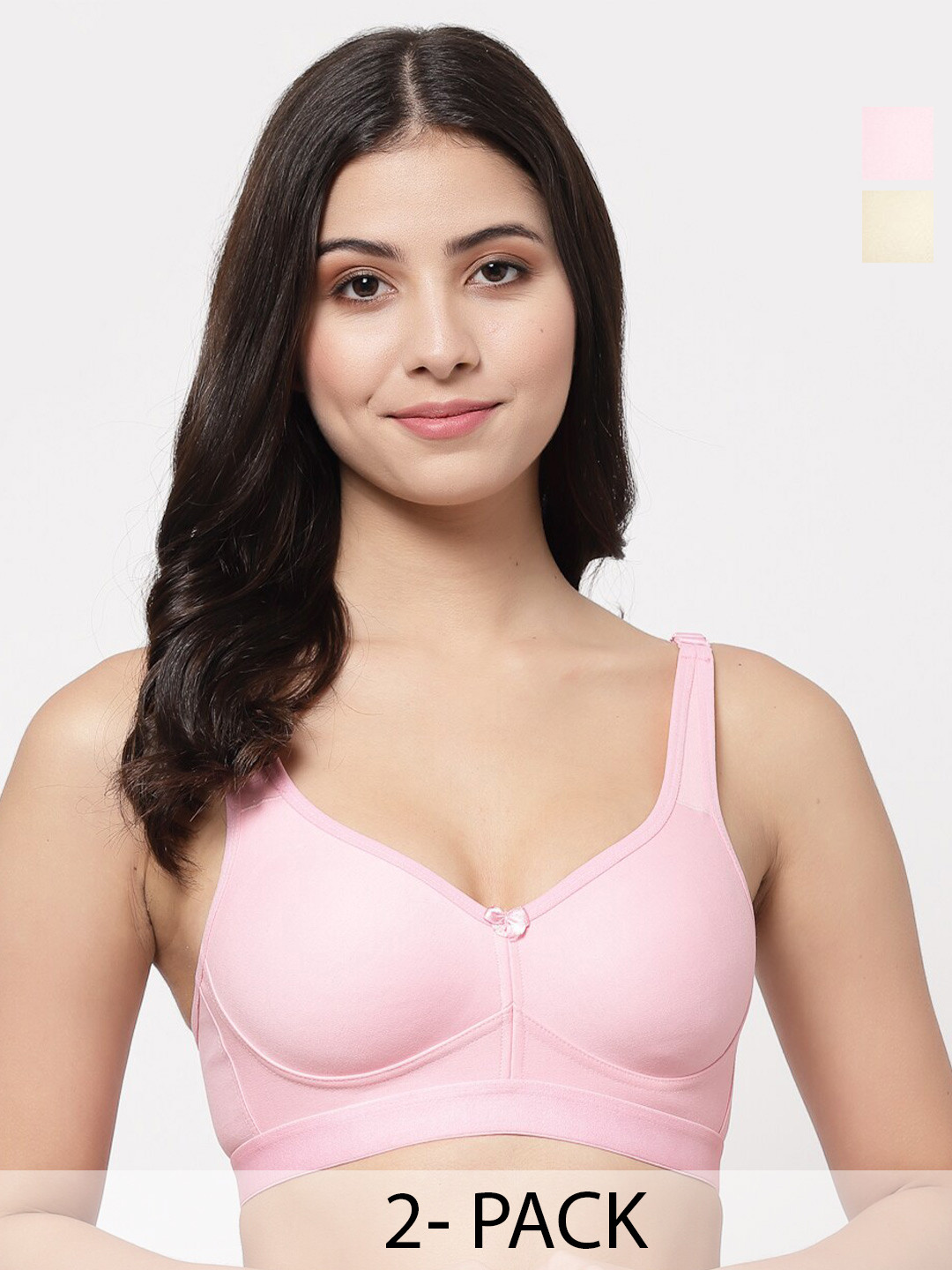 

College Girl Women Pack of 2 Full Coverage Lightly Padded Minimizer Bra, Beige