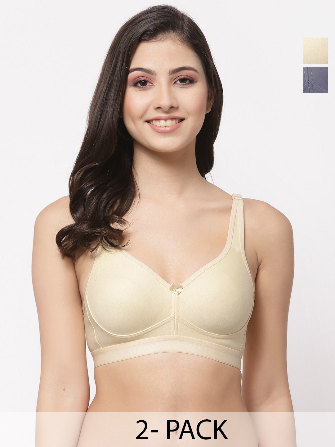 

College Girl Pack Of 2 Lightly Padded Everyday Bra With All Day Comfort, Beige