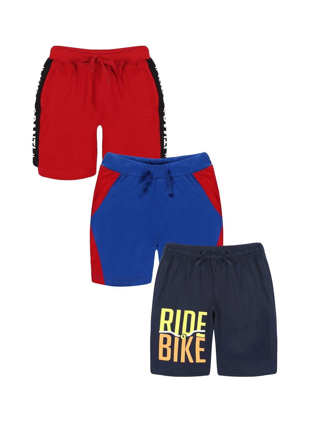 

KiddoPanti Pack Of 3 Boys Cotton Regular Shorts, Red