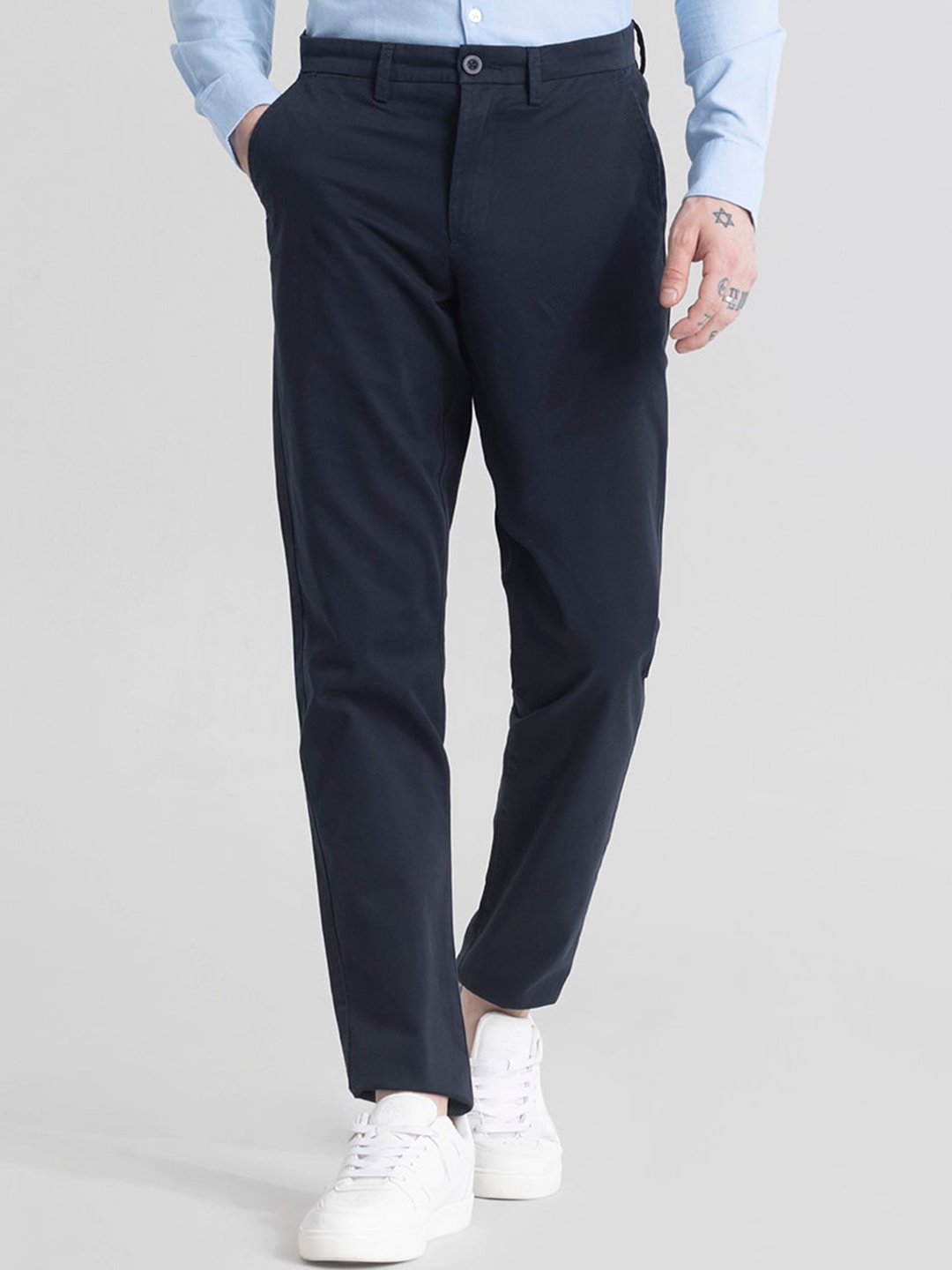 

Snitch Men Classic Slim Fit Trouser, Navy blue