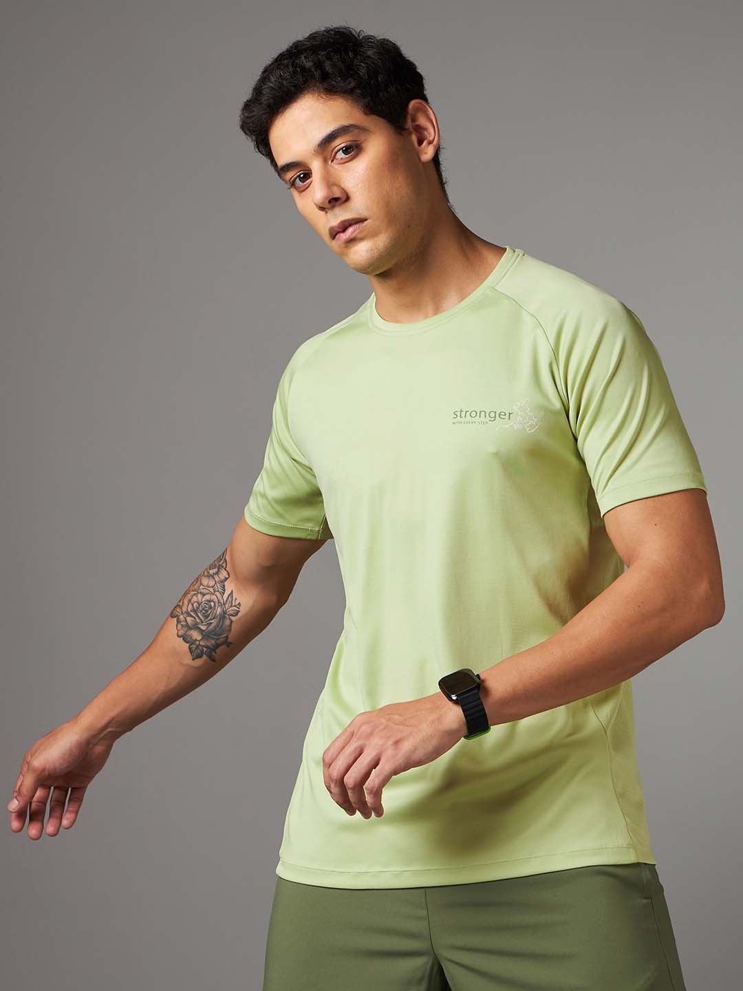 

CULT Men Stronger with Every Step Running T-shirt, Green