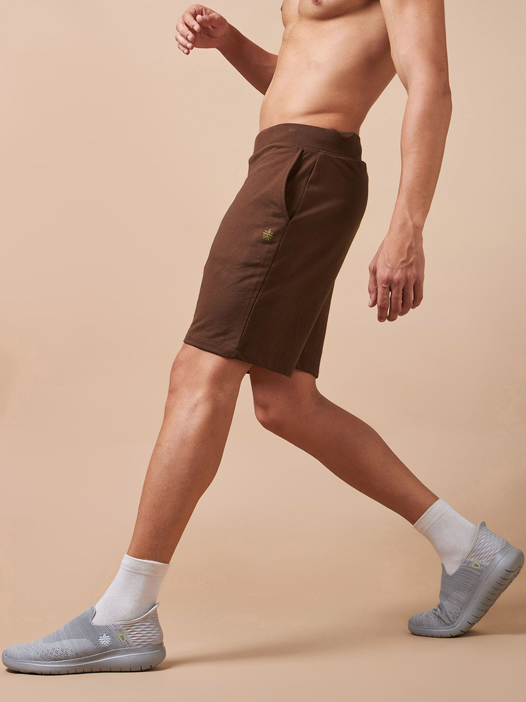 

CULT Mid-Rise All Day Comfort Breathable Sports Shorts, Brown