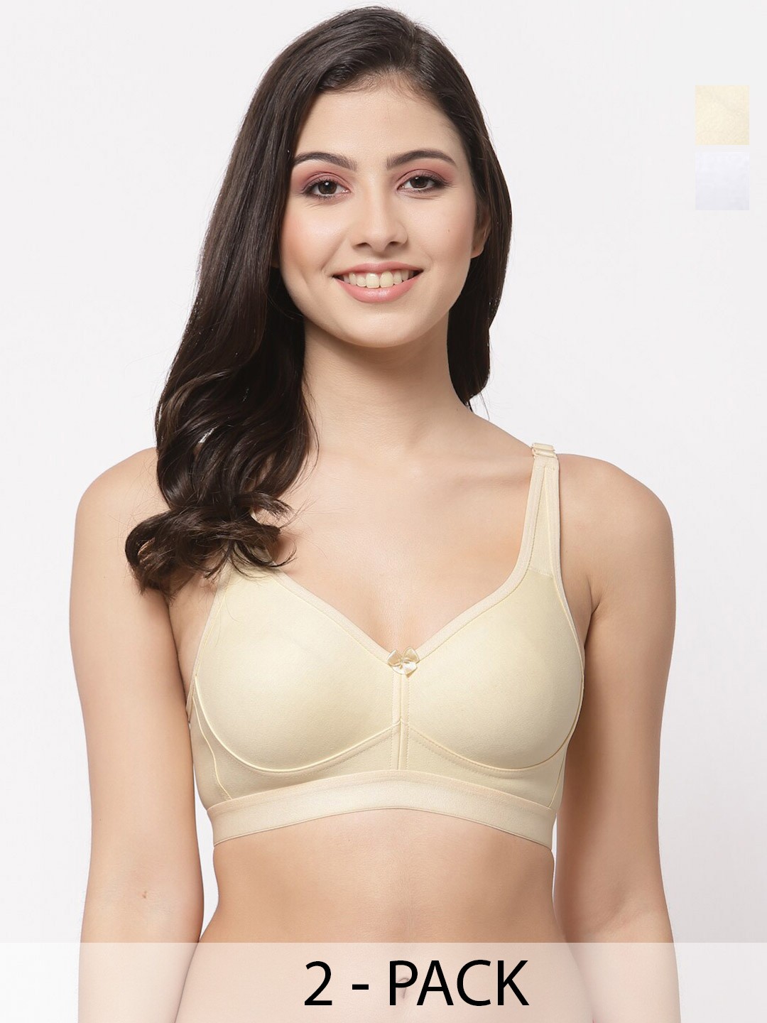 

College Girl Pack Of 2 Lightly Padded Everyday Bra With All Day Comfort, White
