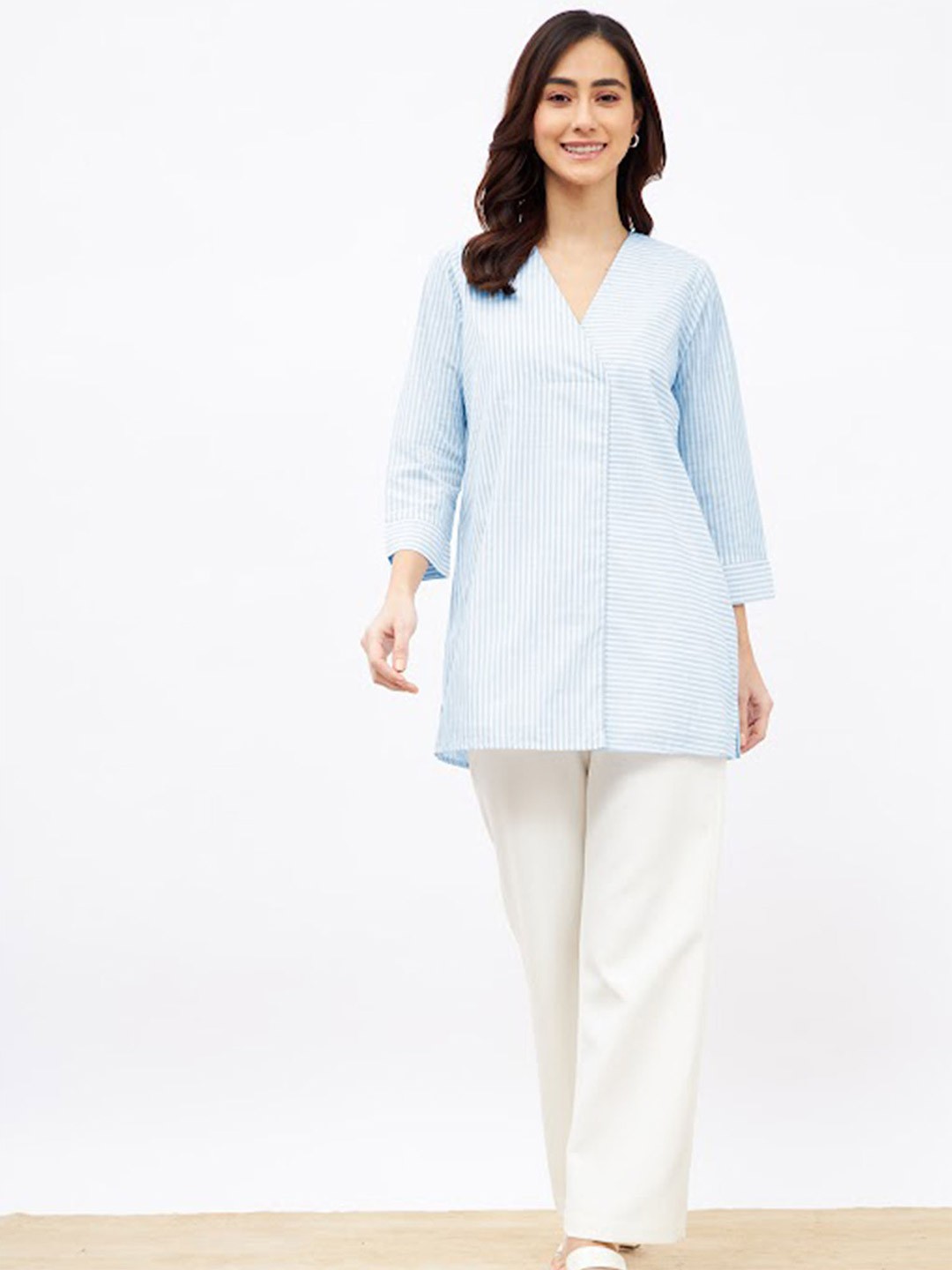 

SALT ATTIRE Striped Tunic, Blue