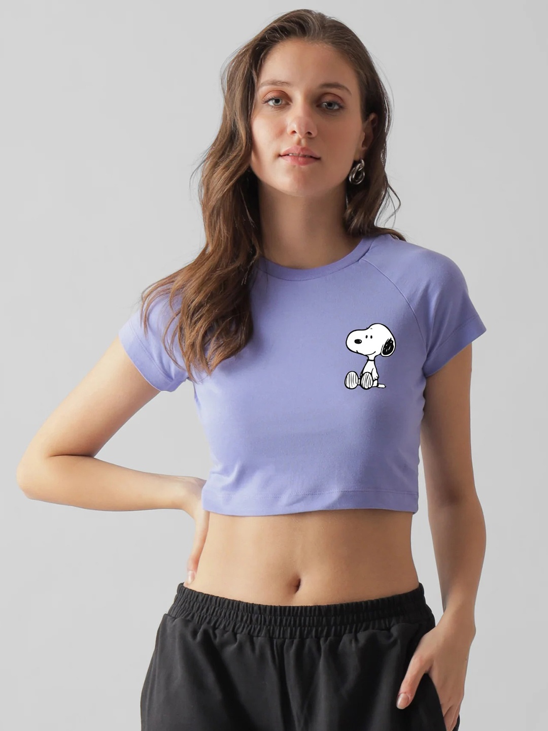 

BOTNIA Cotton Crop Top, Blue