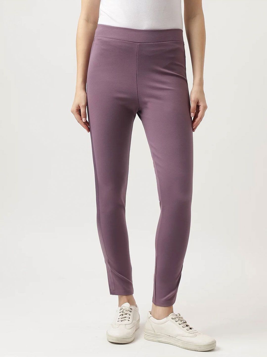 

Marks & Spencer Women Solid Slim Fit Treggings, Purple