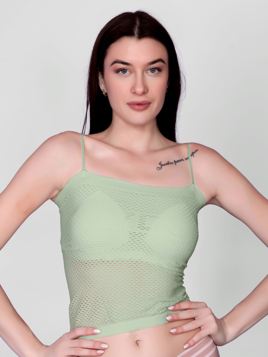 

Gopalvilla Full Coverage Lightly Padded Camisole Bra With All Day Comfort, Green